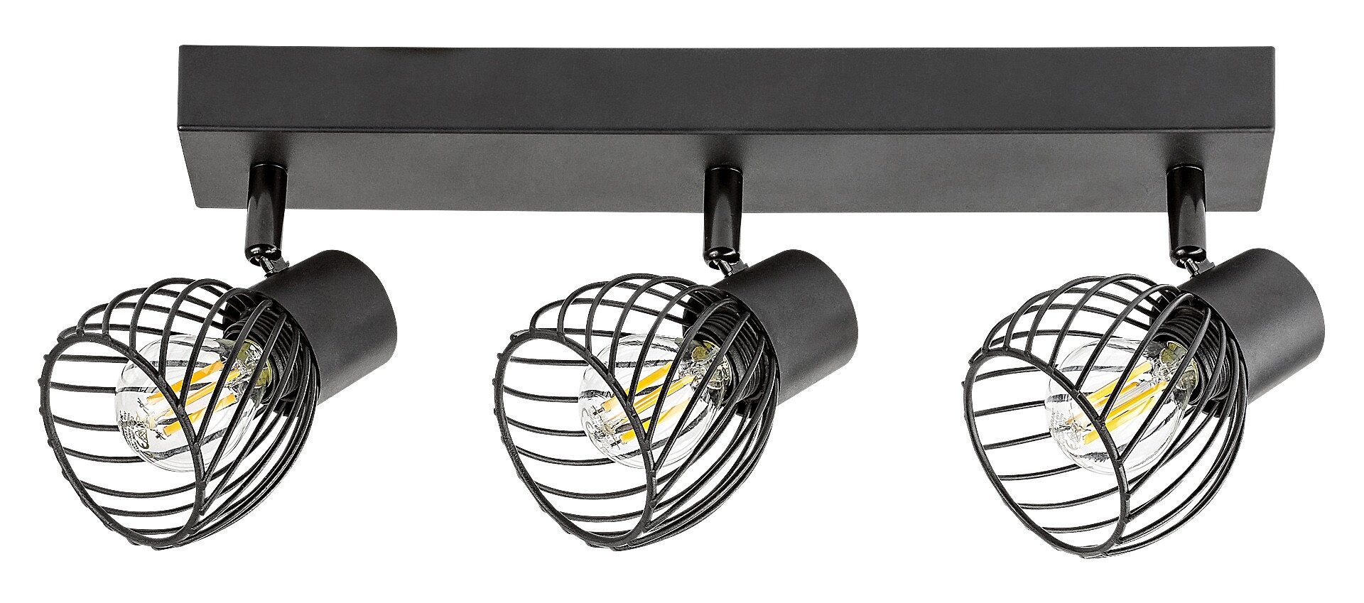 Rabalux LED Deckenspots "Aberama" 3-flammig, Kunststoff, schwarz, Kugel, E14, ø85mm