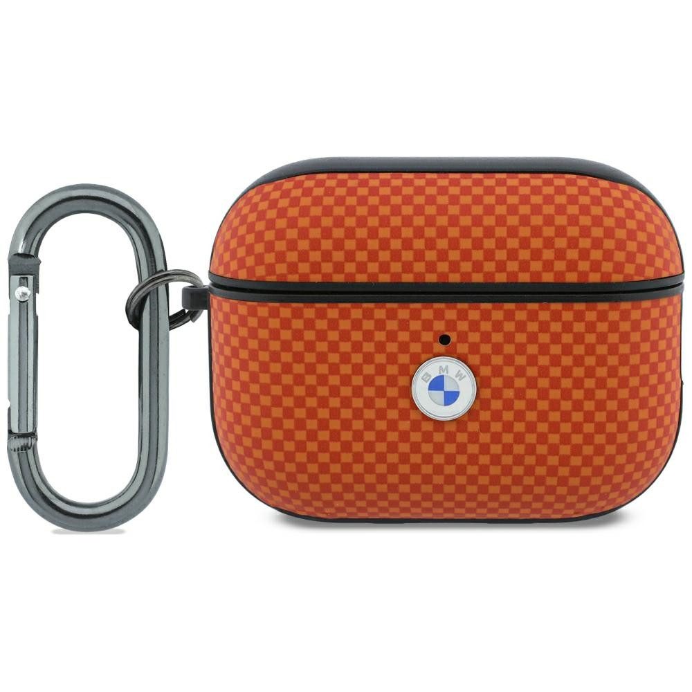 BMW Kopfhörer-Schutzhülle AirPods Pro 3 Textured Sign Kevlar Logo Metall mit Karabiner orange, Karabiner