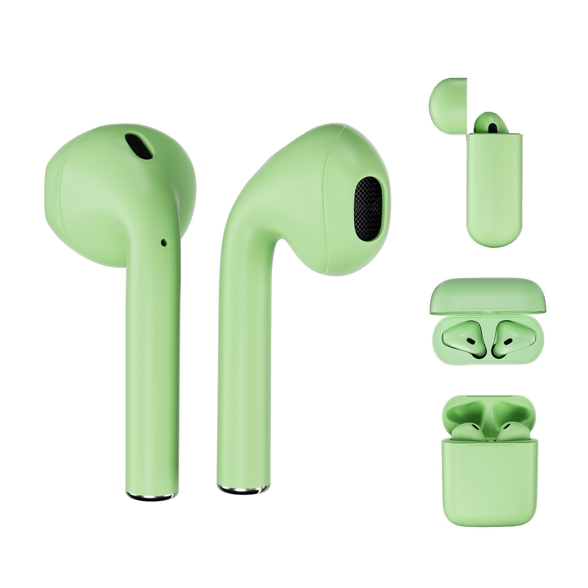 grün QI und Leicke Edition Siri Google-Assistant, TWS, Mini schweißresistent) Bluetooth-Kopfhörer Auto-Pairing, Berührungssensor, Pro Bluetooth, (Freisprechfunktion, Twin