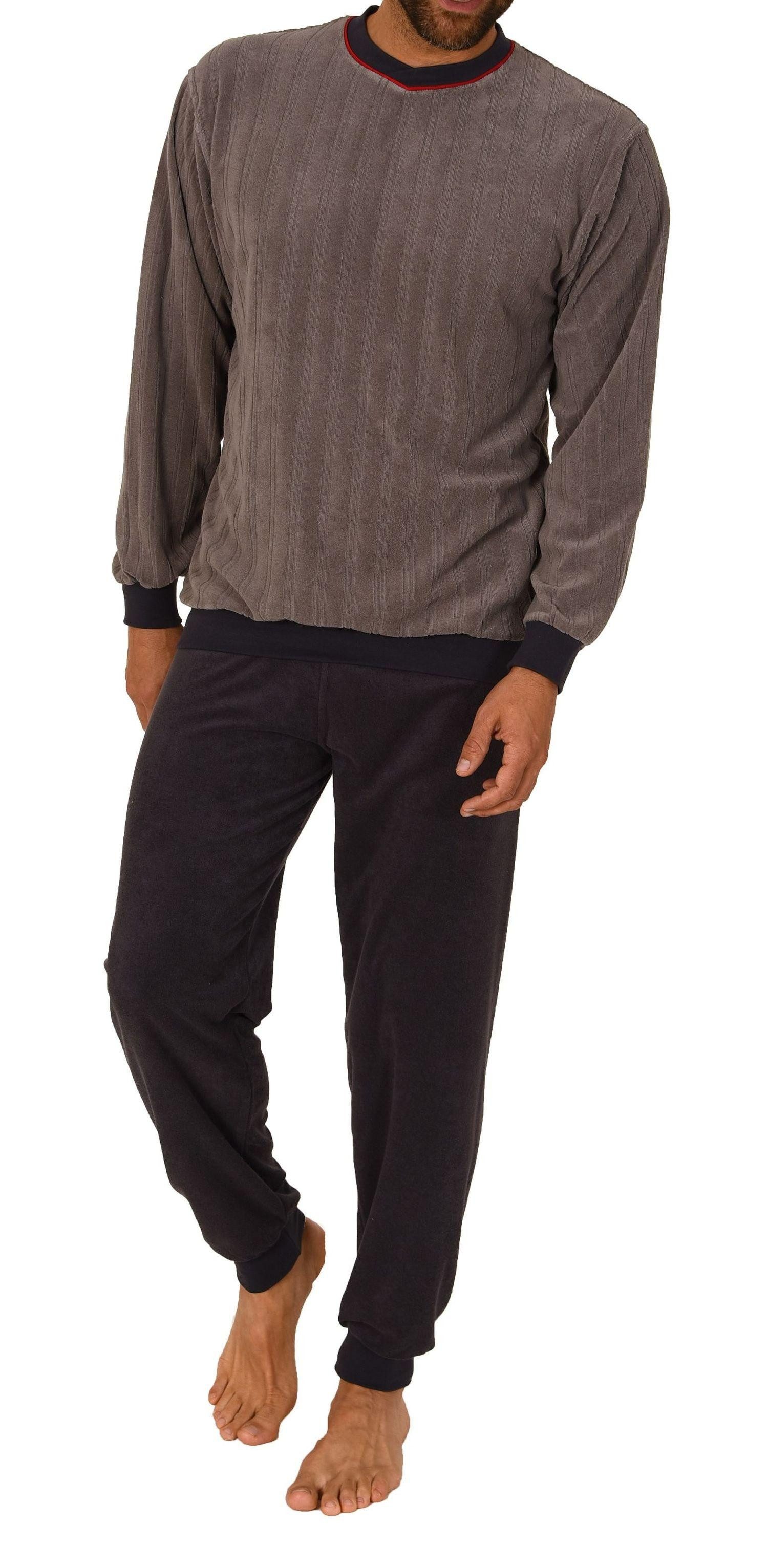 Normann Pyjama Normann Herren Frottee Schlafanzug mit Bündchen – auch in Üb günstig online kaufen