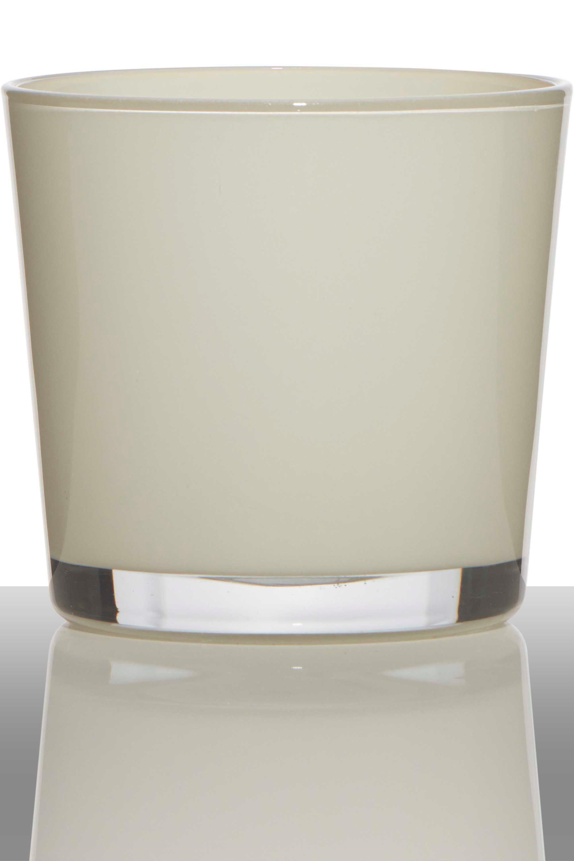 INNA-Glas Kerzenhalter Votivglas Alena, Zylinder - Rund, Creme, 9cm, Ø 10cm