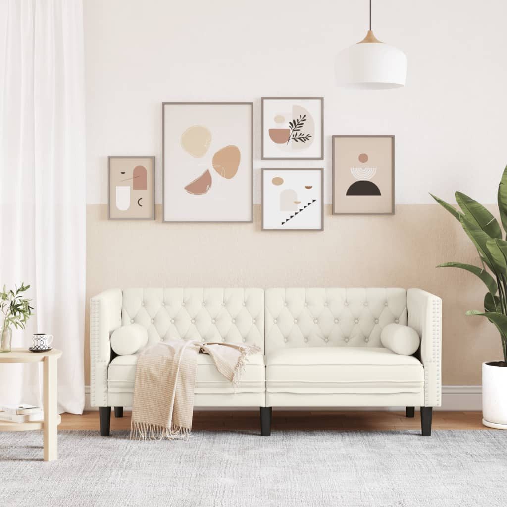 vidaXL Sofa Chesterfield-Sofa mit Nackenrollen 2-Sitzer günstig online kaufen