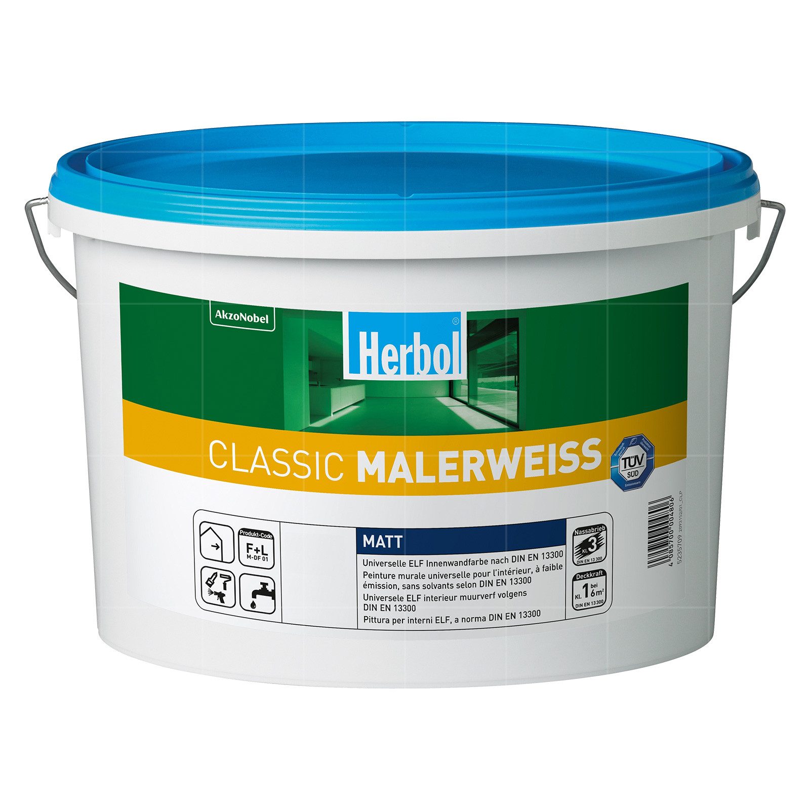 Herbol Wand- und Deckenfarbe Herbol Classic Malerweiss 10 LTR