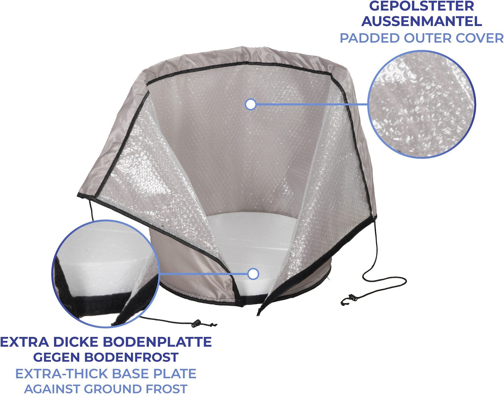 Maximex Winterschutzhaube Thermo-Pflanztopf-Sack, Frostschutz für Pflanzkübel, extra dicke Bodenplatte, ØxH: 30x40 cm – Bild 5 von 5