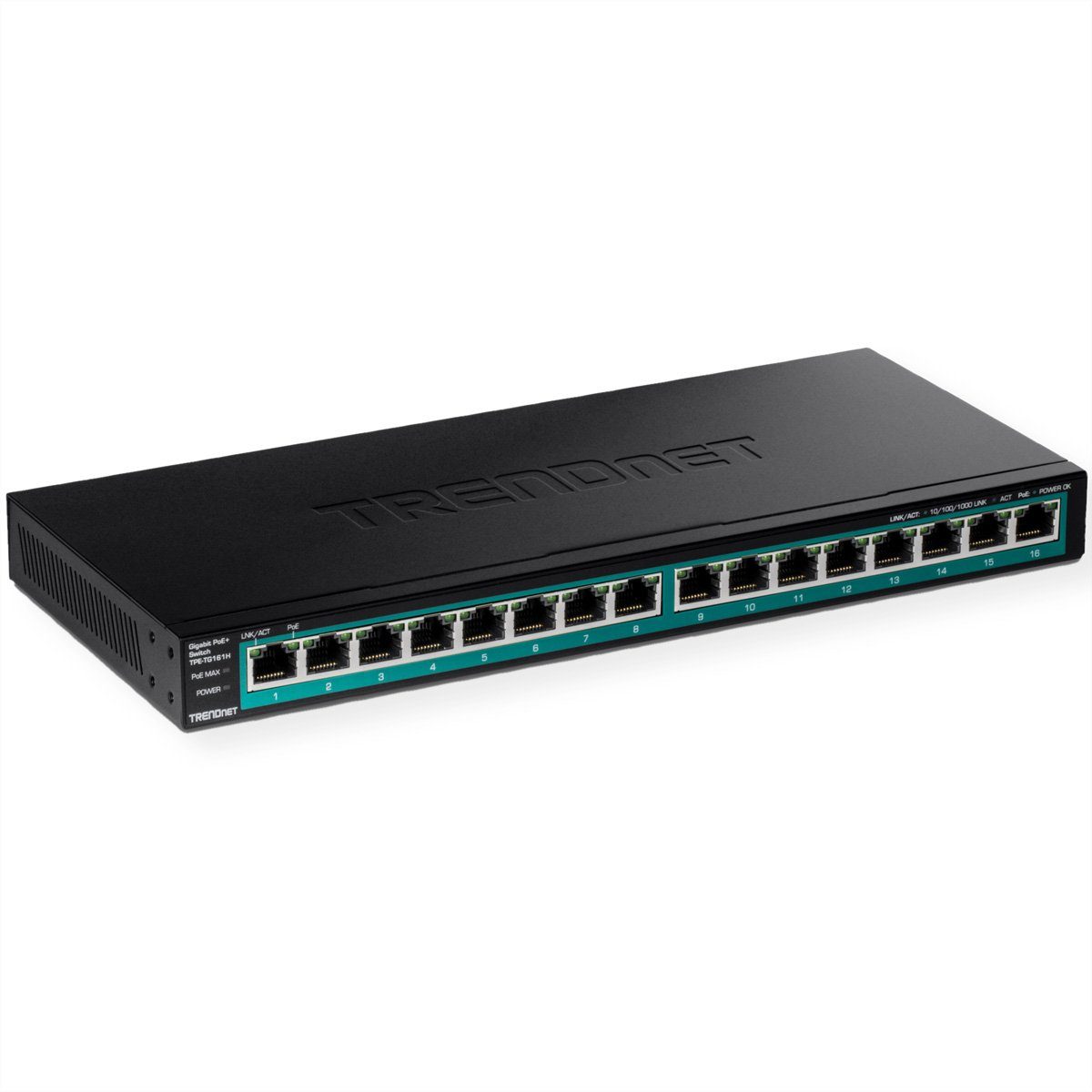 Trendnet Switch Switch PoE+ Port Gigabit 16 PoE TPE-TG161H 120W Netzwerk-Switch