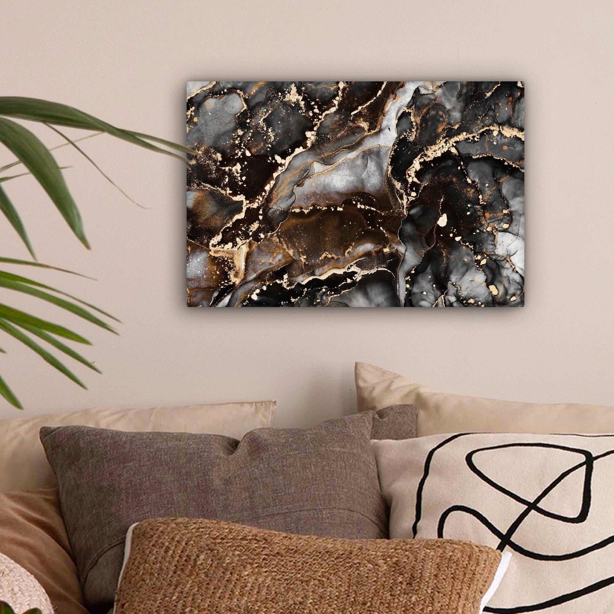 OneMillionCanvasses® Leinwandbild Marmor - Gold - günstig online kaufen