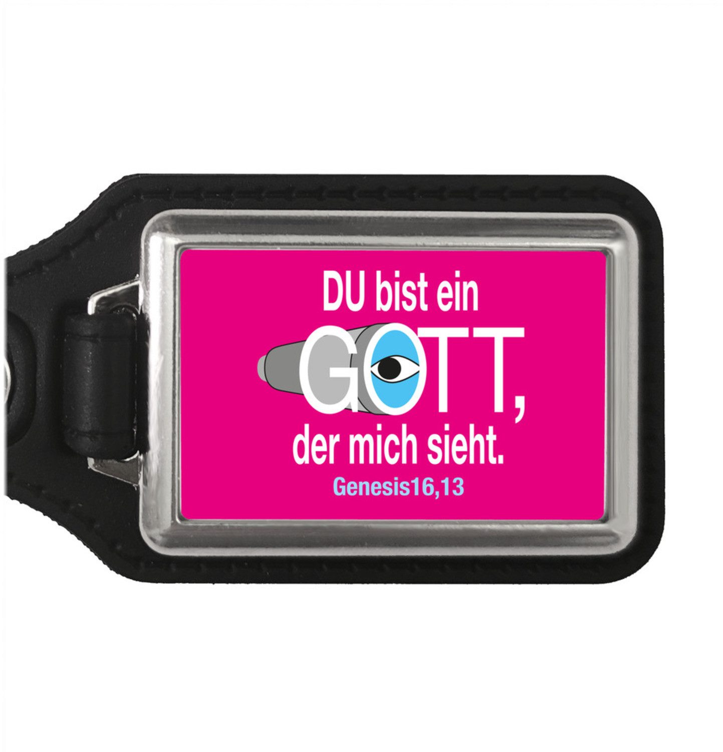 speecheese Schlüsselanhänger Du bist ein Gott der mich sieht. Schlüsselanhänger mit Kunstleder in