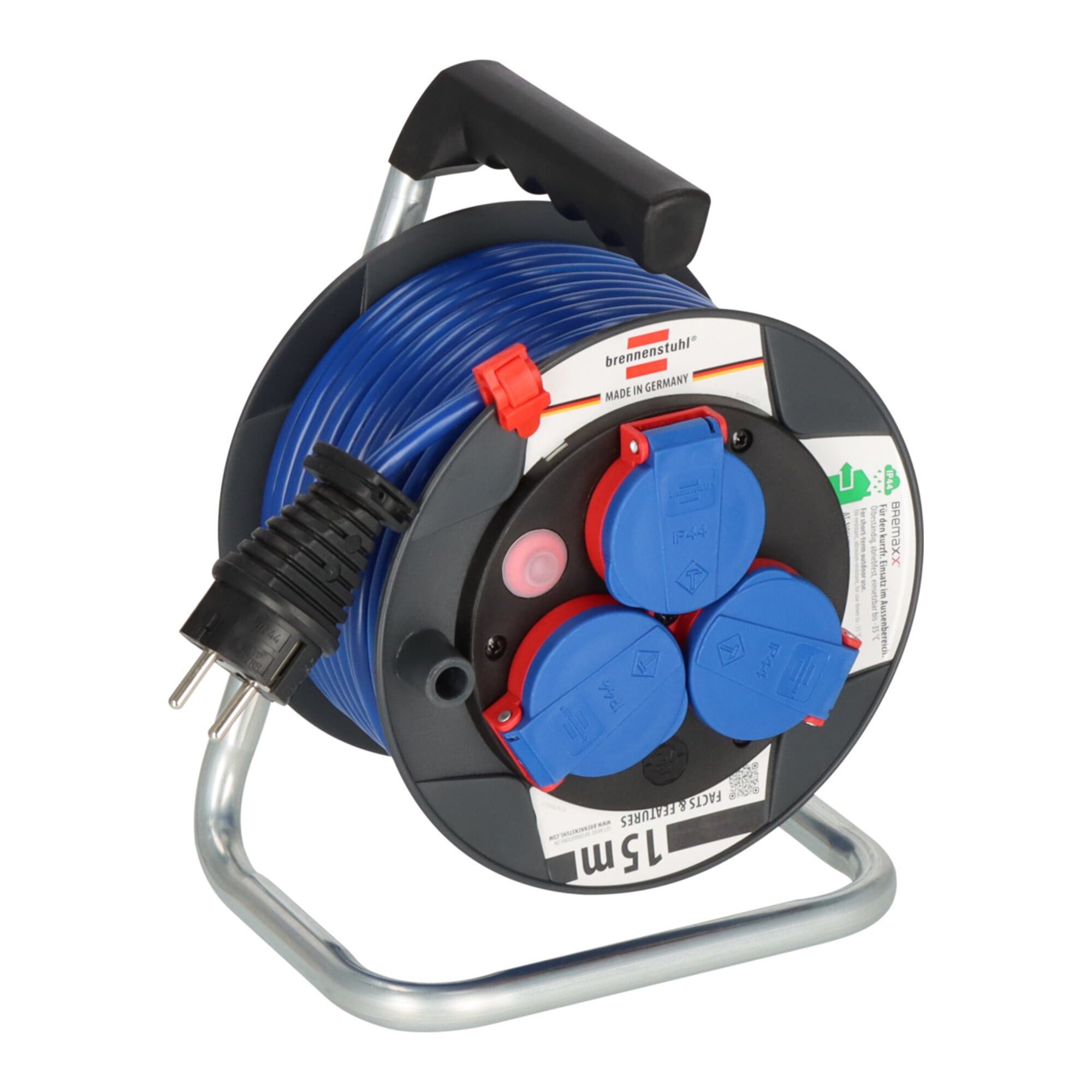 Brennenstuhl Garant Kompakt IP44 Kabeltrommel 15m AT-N05V3V3-F 3G1,5 blau Kabeltrommel