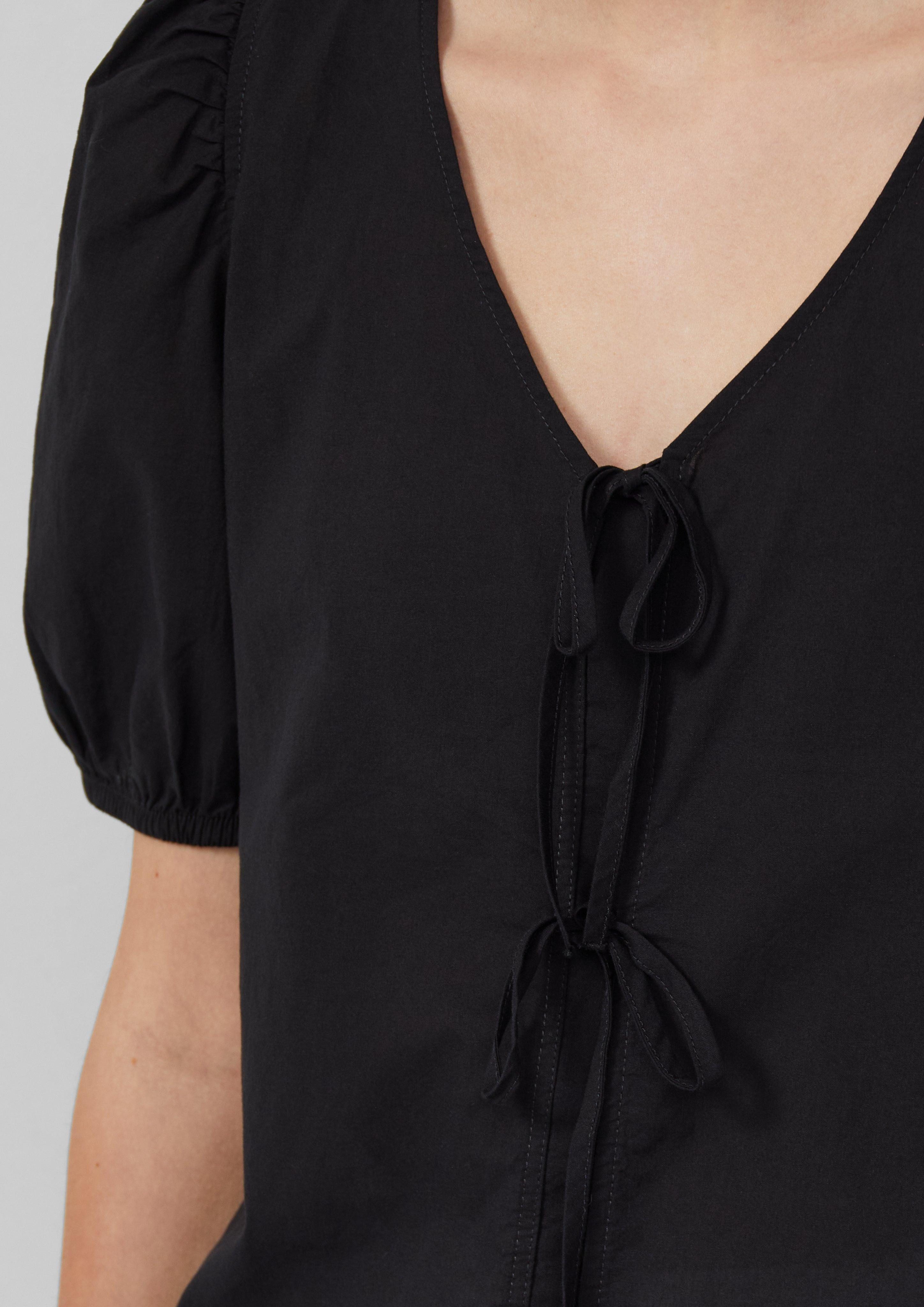 s.Oliver Kurzarmbluse Baumwollbluse mit V-Ausschnitt und günstig online kaufen