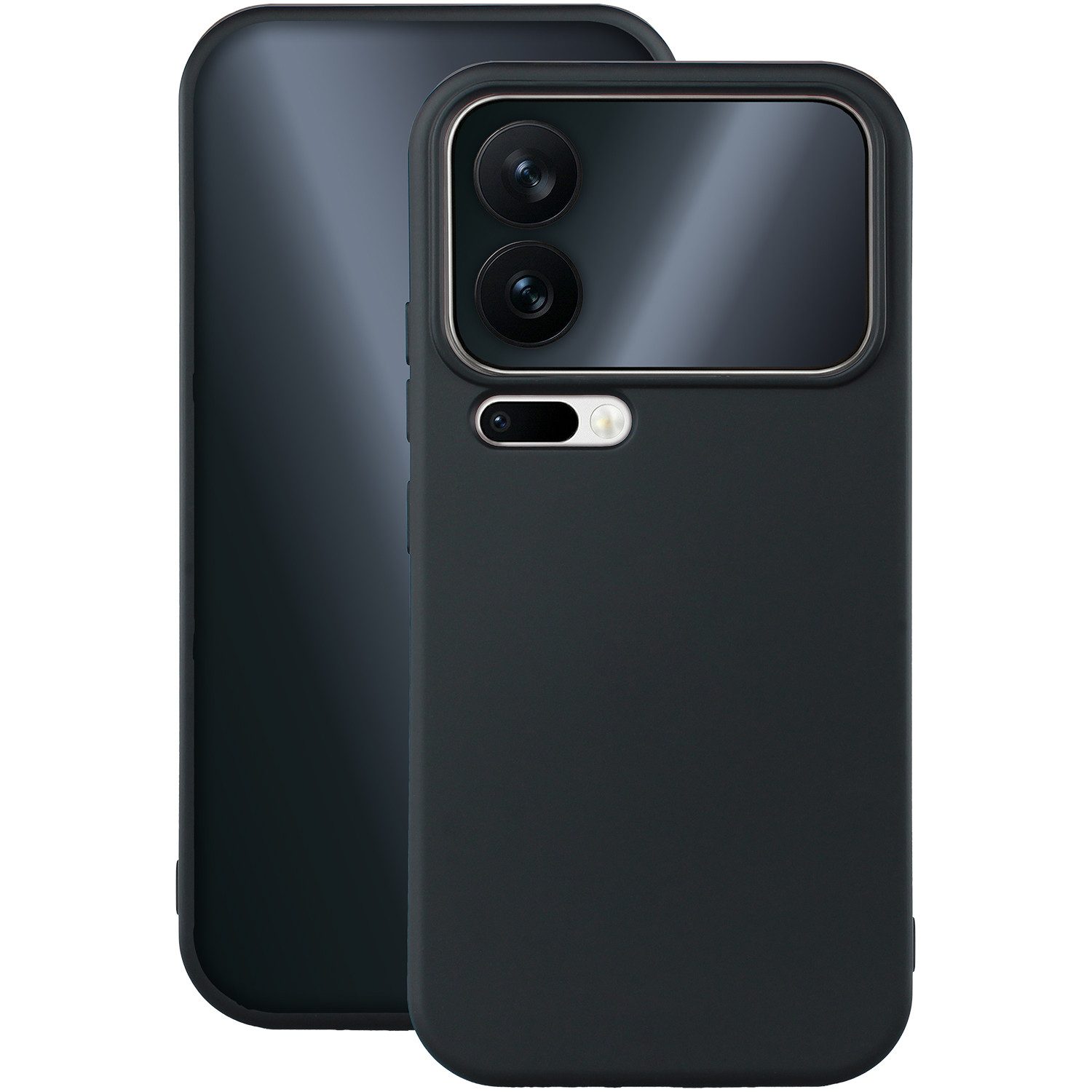 COFI 1453 Handyhülle Silikon für Xiaomi 17 Pro schwarz matt mit sicherem Halt 6,3, Schwarze Hülle kompatibel schützt Rückseite Kanten und Kamera rundum
