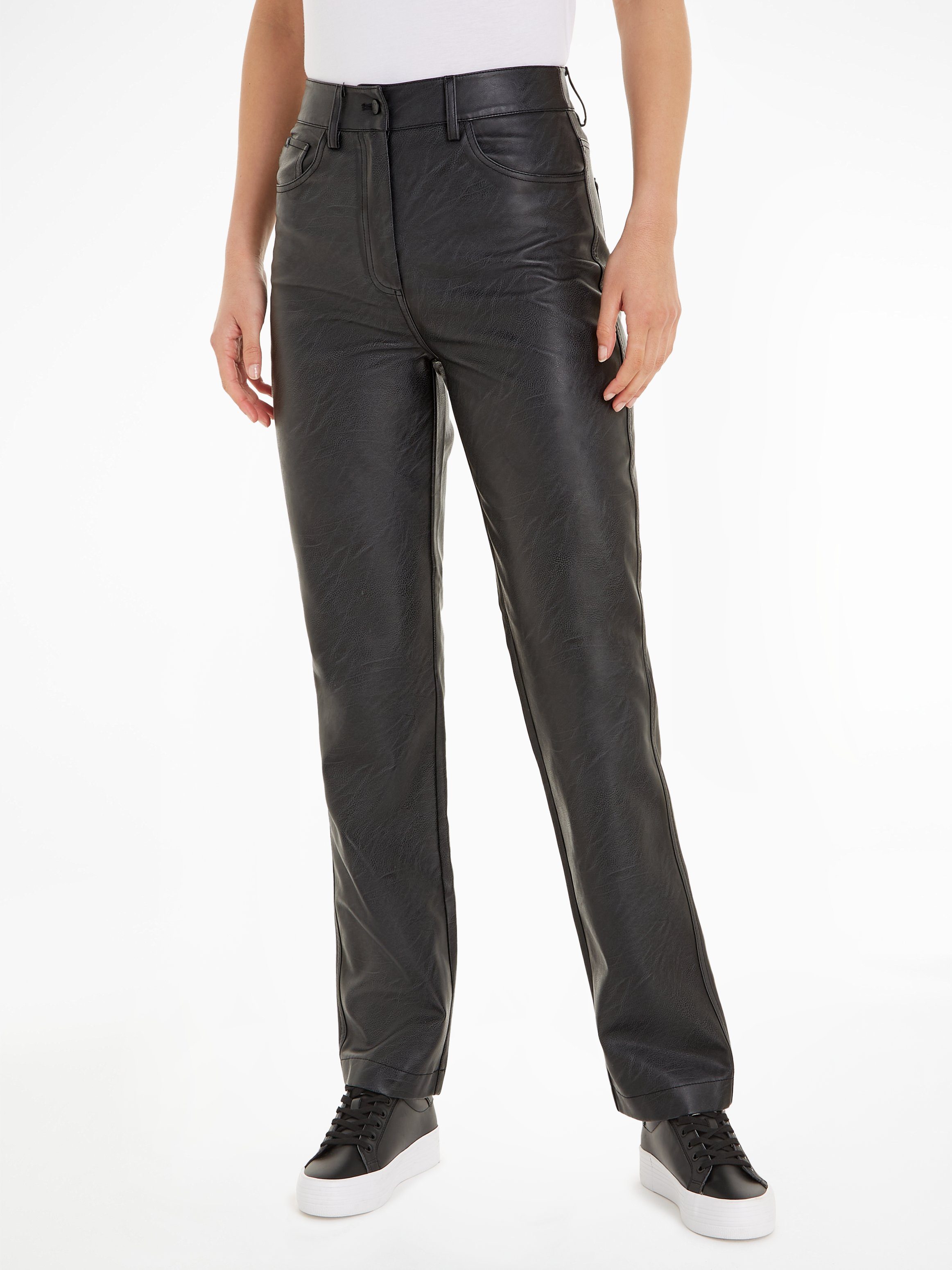 Calvin Klein Jeans Lederimitathose FAUX LEATHER HIGH RISE STRAIGHT