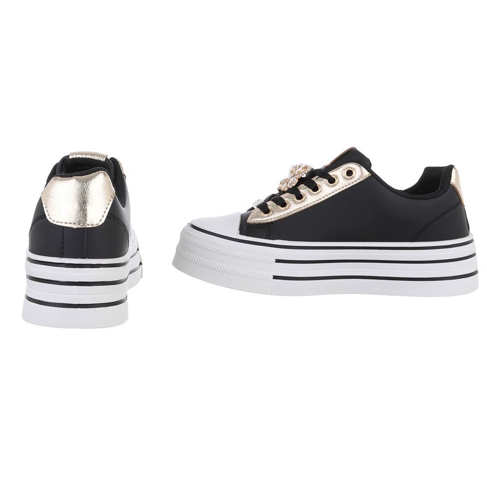 Ital-Design Damen Low-Top Freizeit Sneaker (88671941) Flach Sneakers Low in Schwarz – Bild 5 von 5
