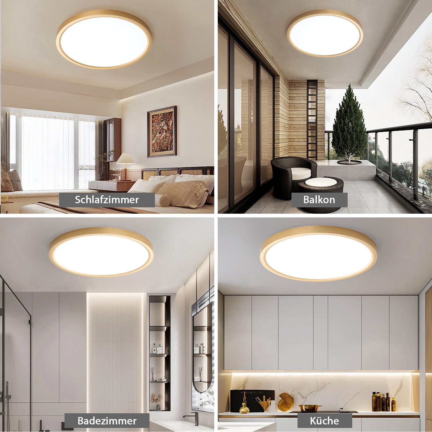 JDONG LED Deckenleuchte Flach Rund Ø23CM/30CM/40CM/50CM Deckenlampe, Rund Flach, 4000K Neutralweiß, Lamp für Wohnzimmer Schlafzimmer Küche Balkon Büro Flur – Bild 4 von 5