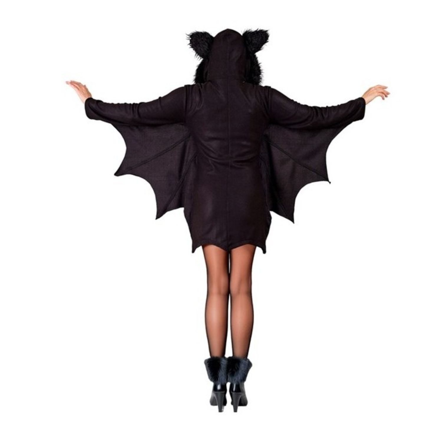 Widmann S.r.l. Hexen-Kostüm Kostüm 'Fledermaus' für Damen, Kleid mit Kapuze S