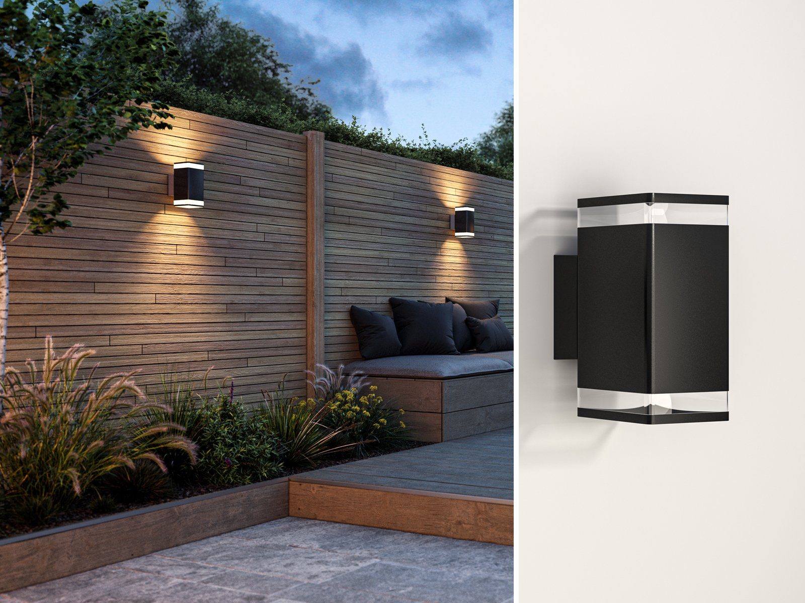 smartwares LED Außen-Wandleuchte, LED wechselbar, Warmweiß, günstig online kaufen