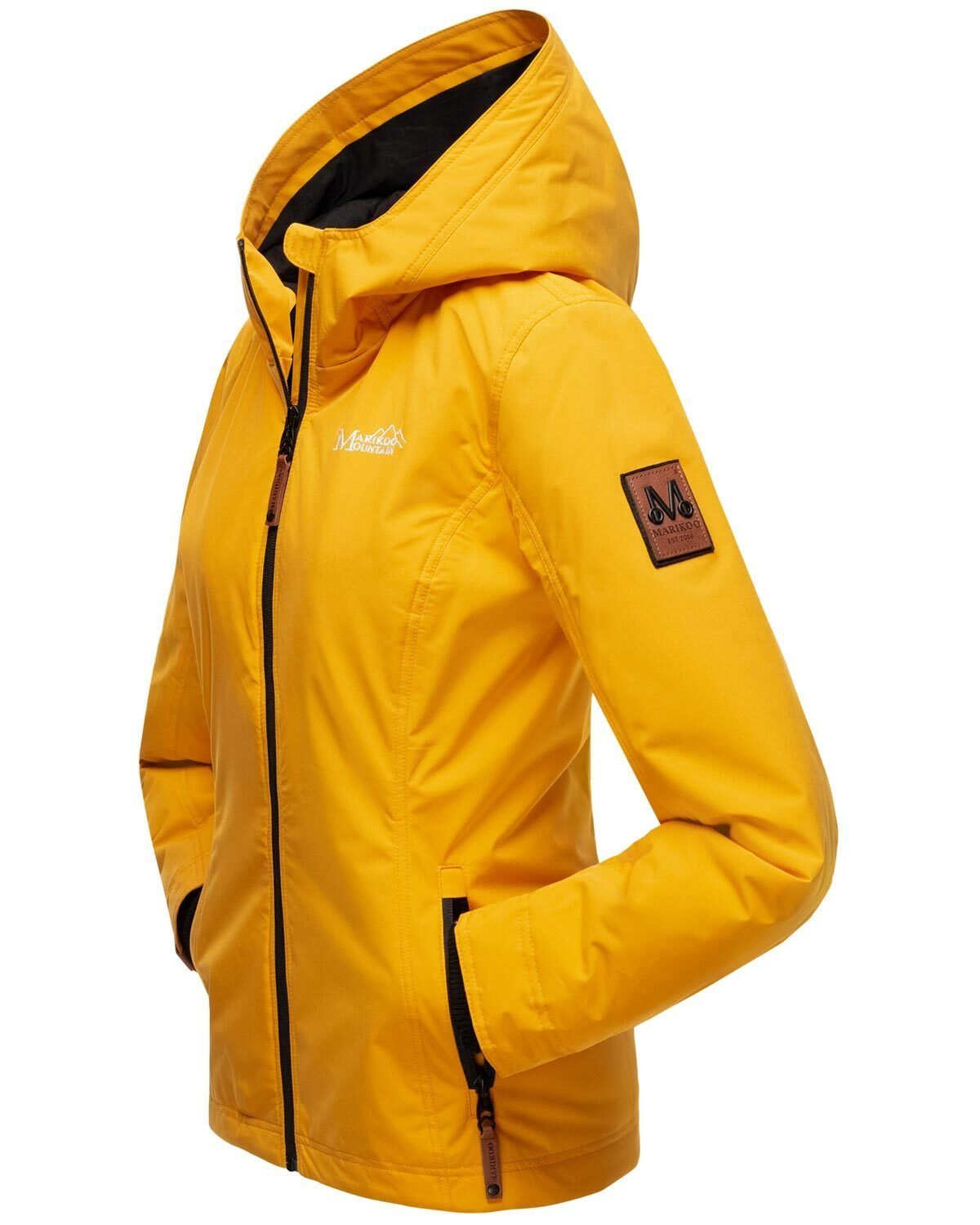 Marikoo Outdoorjacke Brombeere Sportliche Übergangsjacke mit Kapuze und schützendem Kragen – Bild 4 von 5