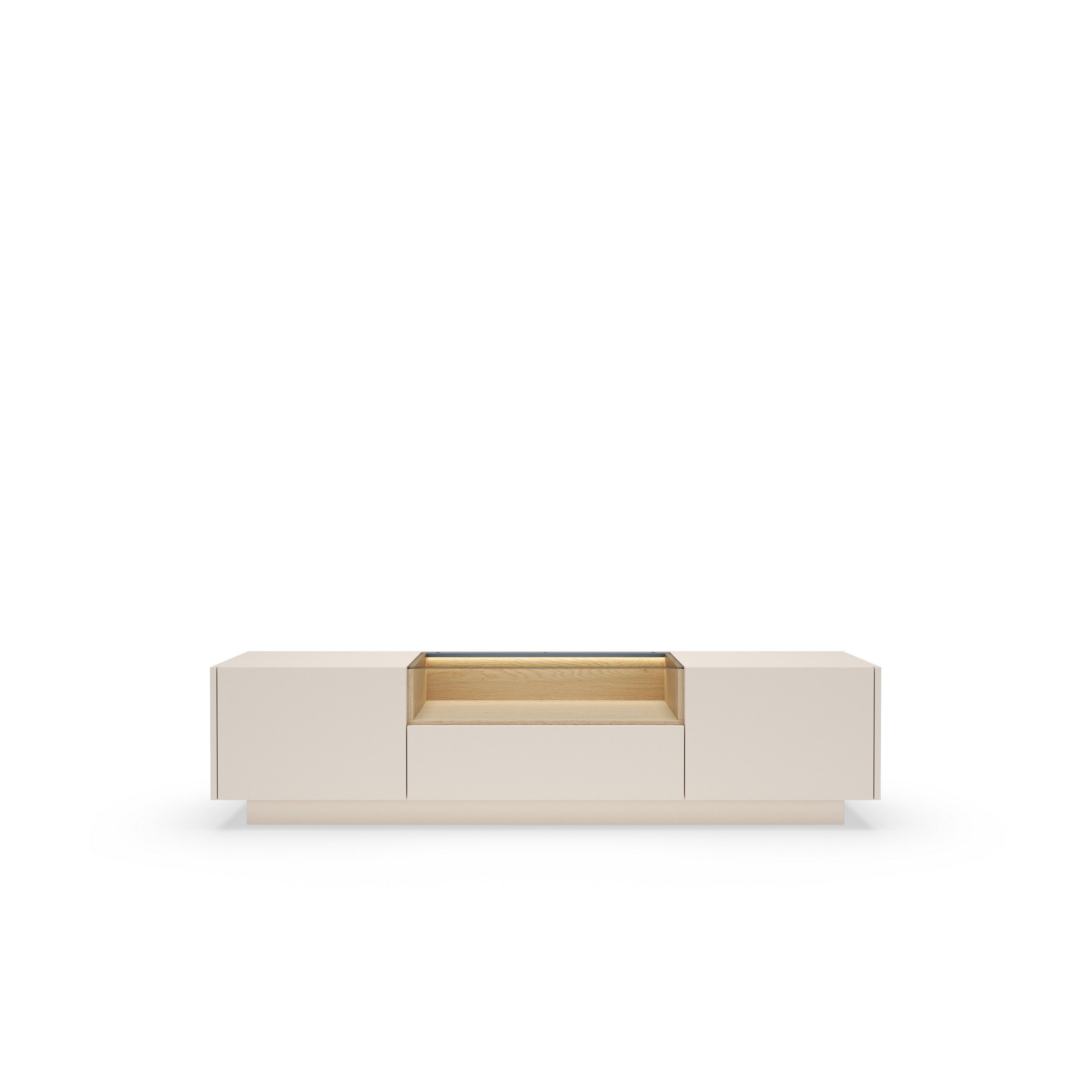 Masseno Lowboard PORTA 176,4 cm TV-Schrank mit 1 Schubladen und 2 Türen Beige