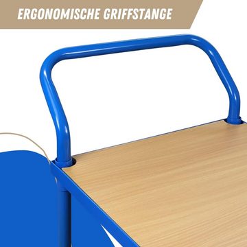 PROREGAL® Tischwagen Pro mit 2 Etagen, HxBxT 95x50x97cm, Traglast 400kg, Blau