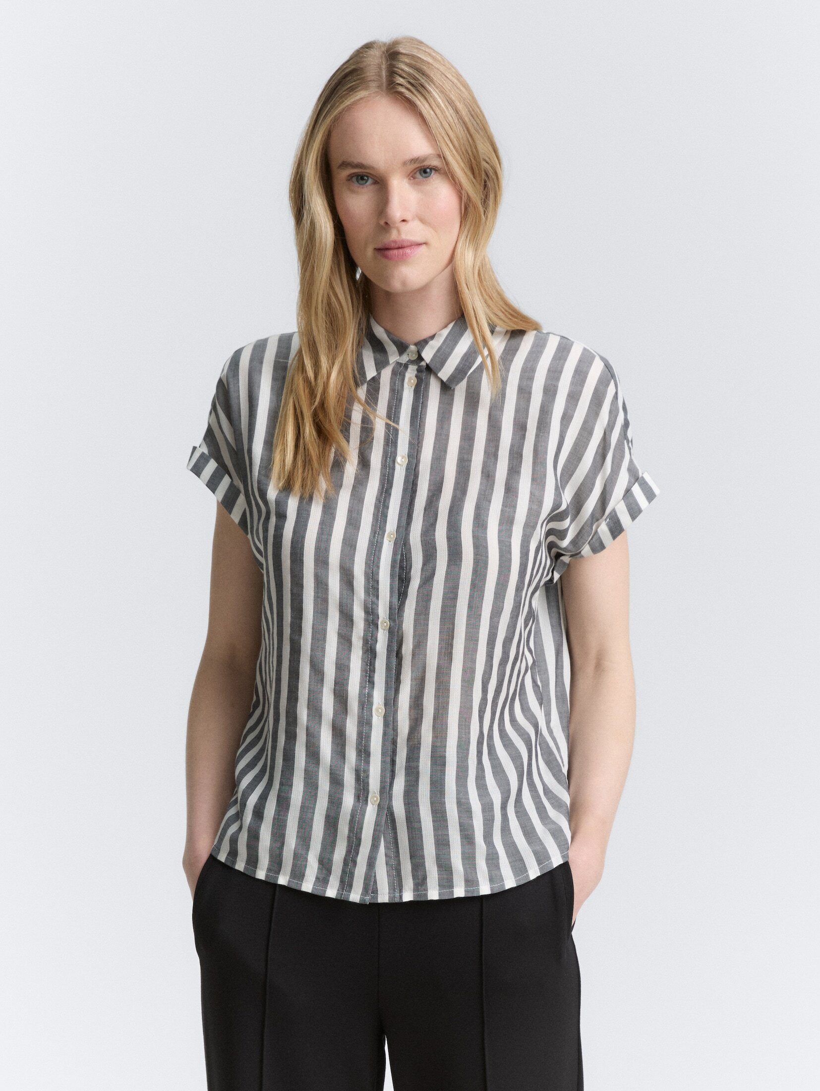 TOM TAILOR Kurzarmbluse Loose Fit Bluse günstig online kaufen