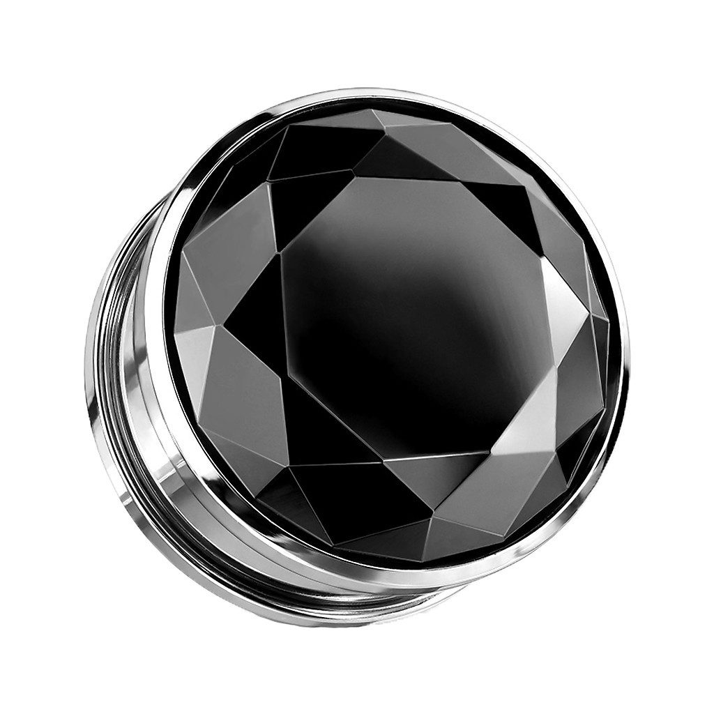 Taffstyle Plug Flesh Tunnel Ohr Plug Chirurgenstahl mit Kristall Schraubverschluss (Funkelnder Ohrschmuck für gedehnte Ohren und einen markanten Style)