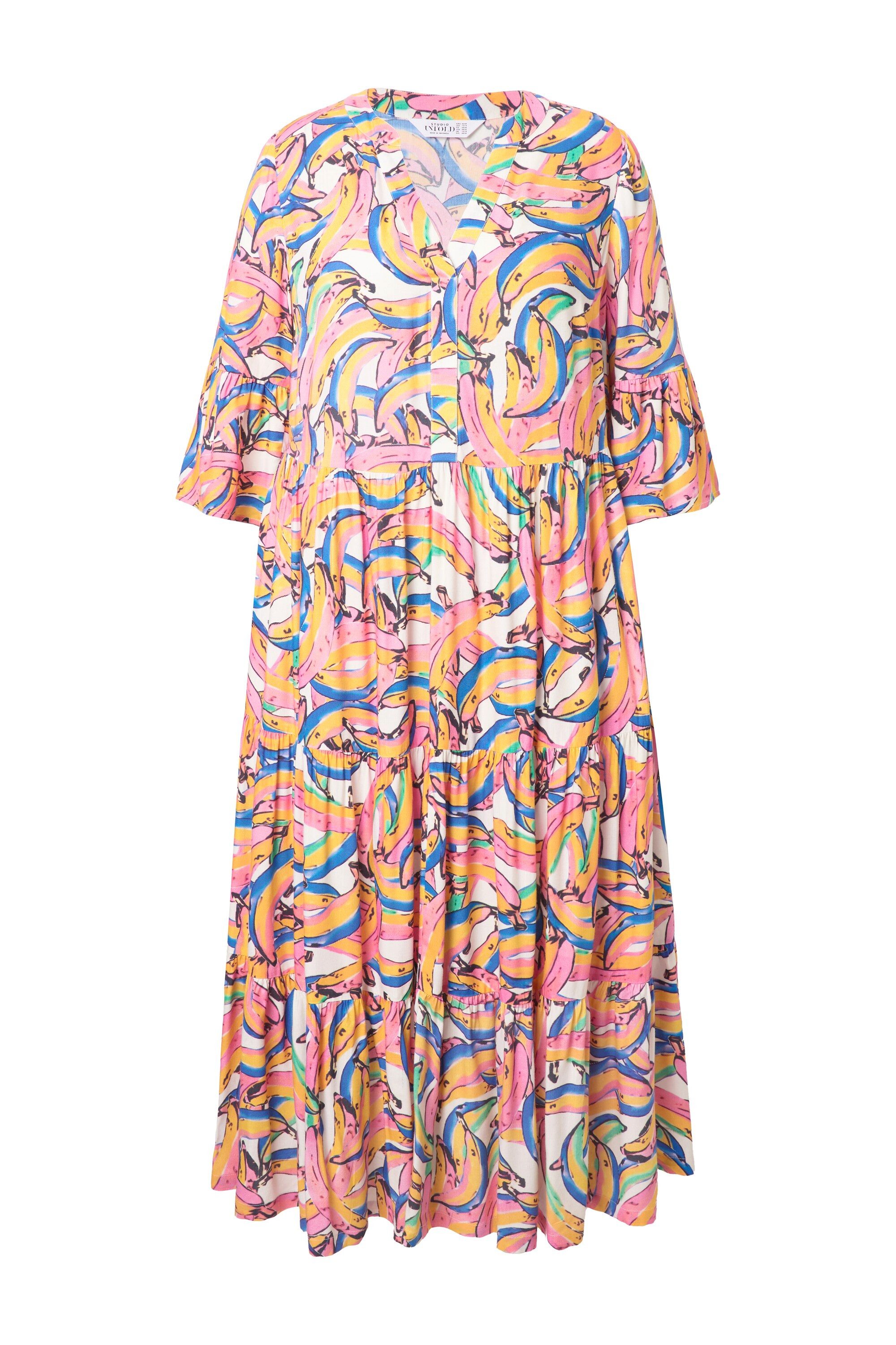 Studio Untold Maxikleid Maxikleid Bananen-Print Volants günstig online kaufen