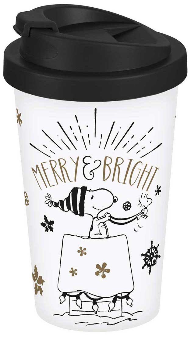 Coffee-to-go-Becher Coffee to go Becher Peanuts Merry & Bright weiß 400ml