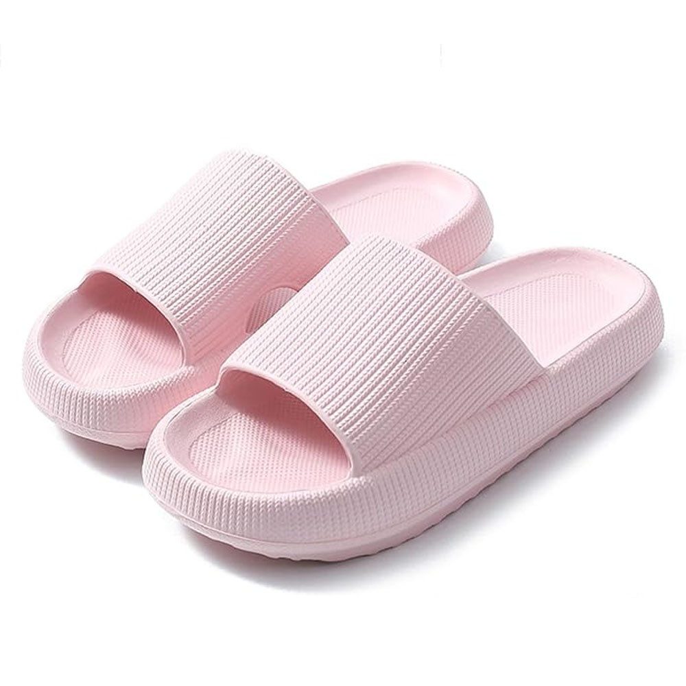 Hausschuhe EVA Super Weich Rutschfest Badeschuhe Schlappen Damen Rosa Hüttenschuhe