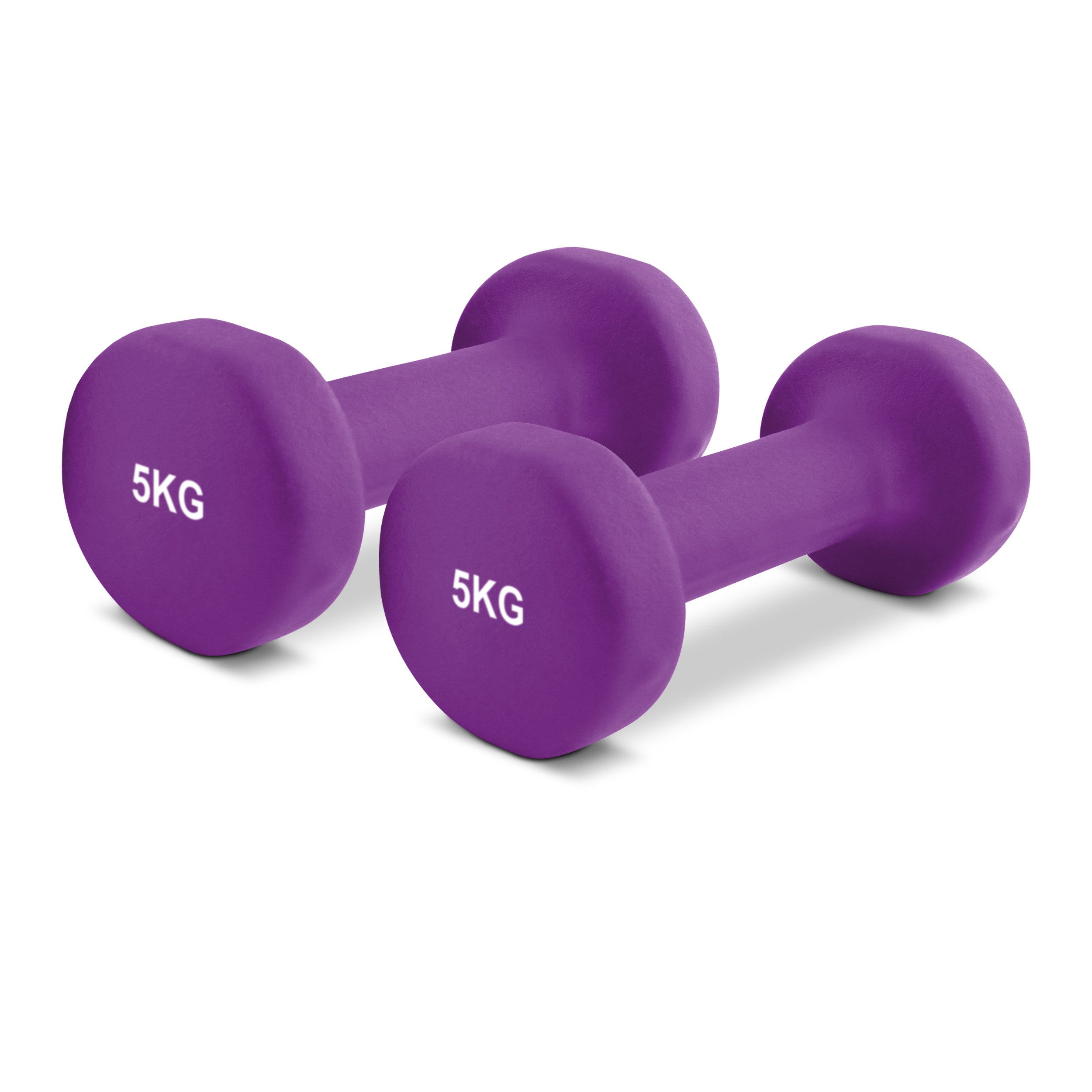 MSports® Hantel Hantelset Neopren 2er Set 0,5 – 5 kg Paar inkl. Übungsposter
