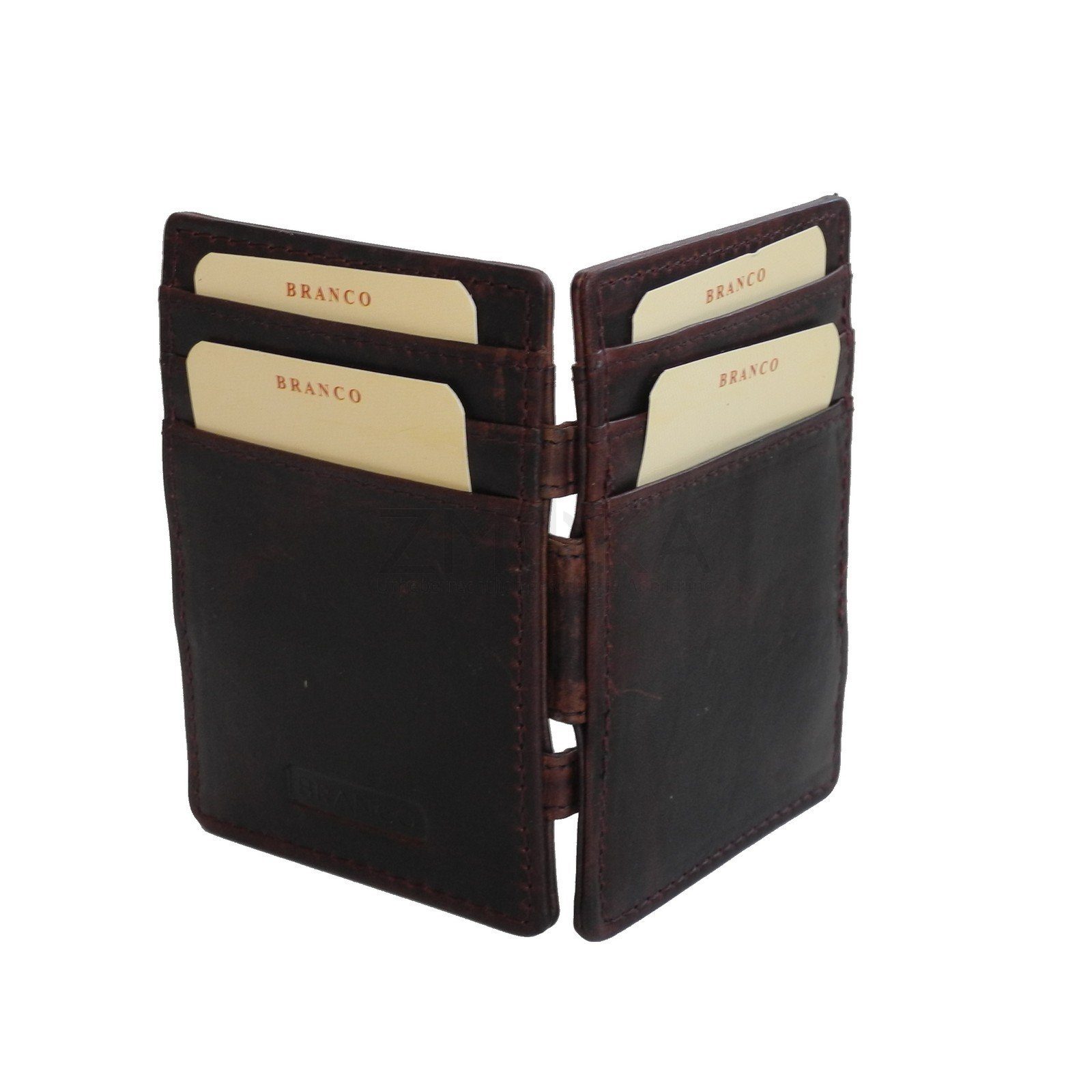 BRANCO Geldbörse Branco - Leder Unisex Magic Flip Geldscheinklammer Kartenmappe Auswahl (1 Stück)