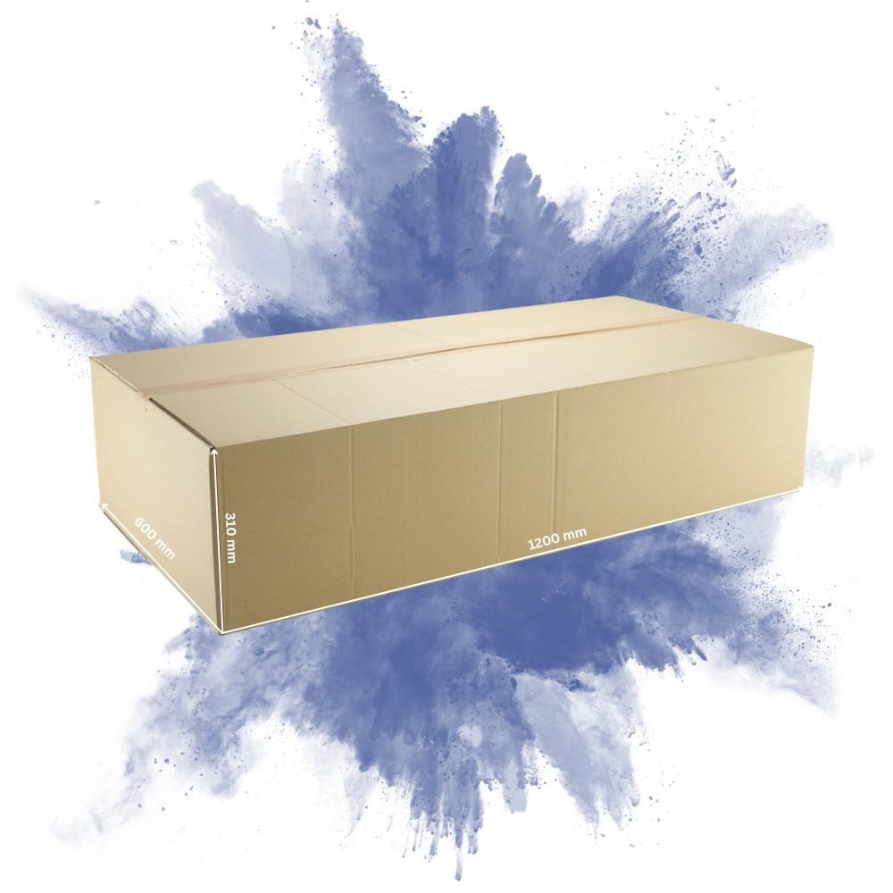 PROREGAL® Versandkarton 2-wellig LxBxH 1200x600x310mm belastbar bis 30kg Postversand, Karton 120x60x31cm Kartonage Faltkarton Pappkiste