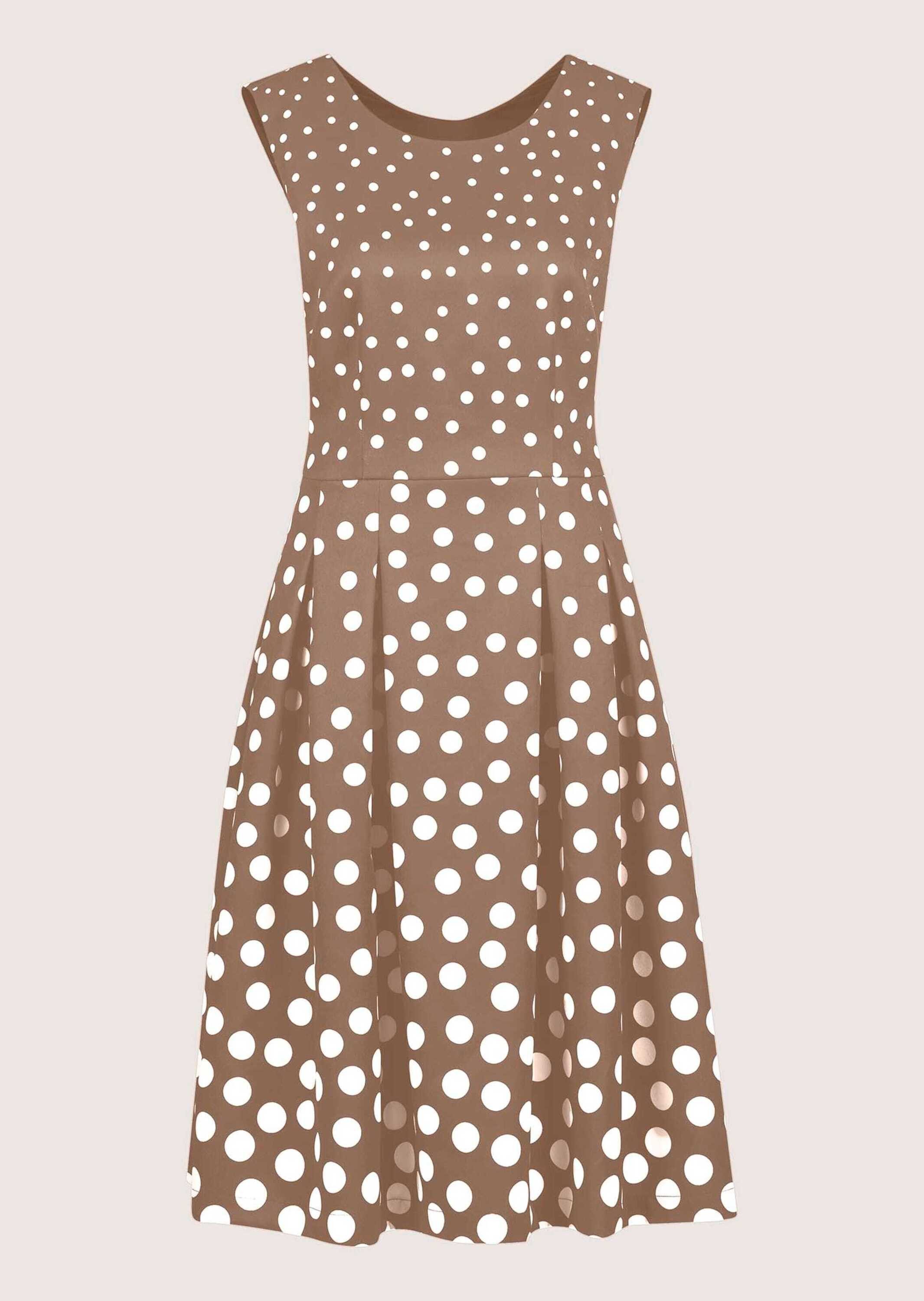 MADELEINE Midikleid Kurzarm Tupfenkleid in Midilänge Ärmelloses Design mit V-Ausschnitt hinten – Bild 5 von 5