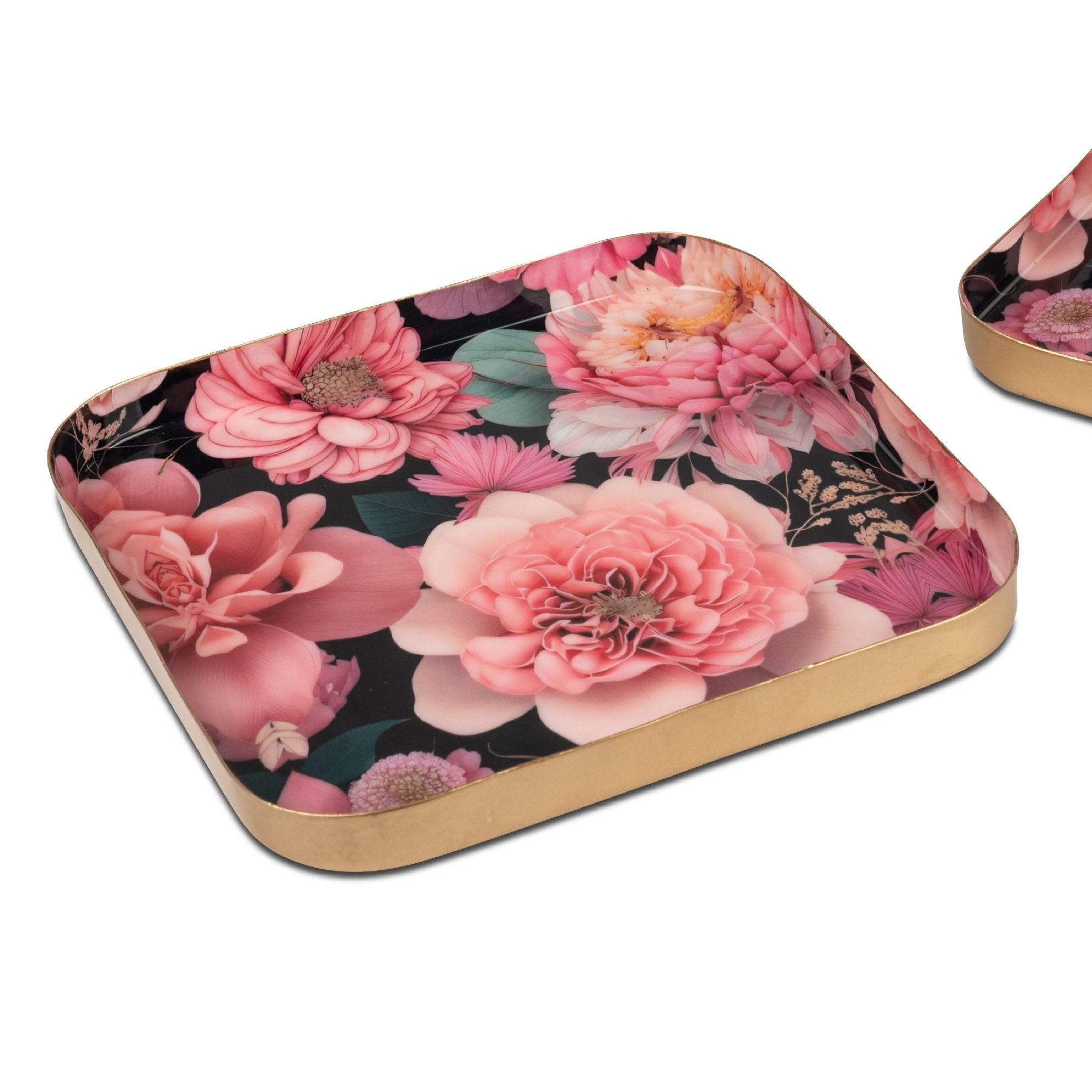 formano Dekoteller Rosengarten, Höhe: 2cm, Farbe: Rosa, Motiv: Rosen