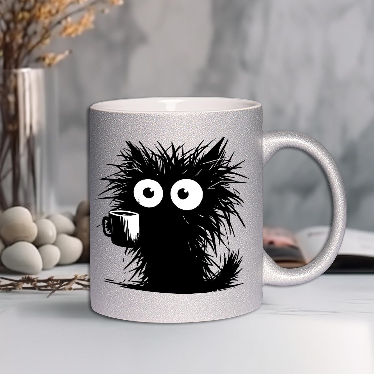 Hustling Sharks Tasse Hustling Sharks® Farbige glitzer-Tassen - Ich brauch Kaffe! II, 330 ml