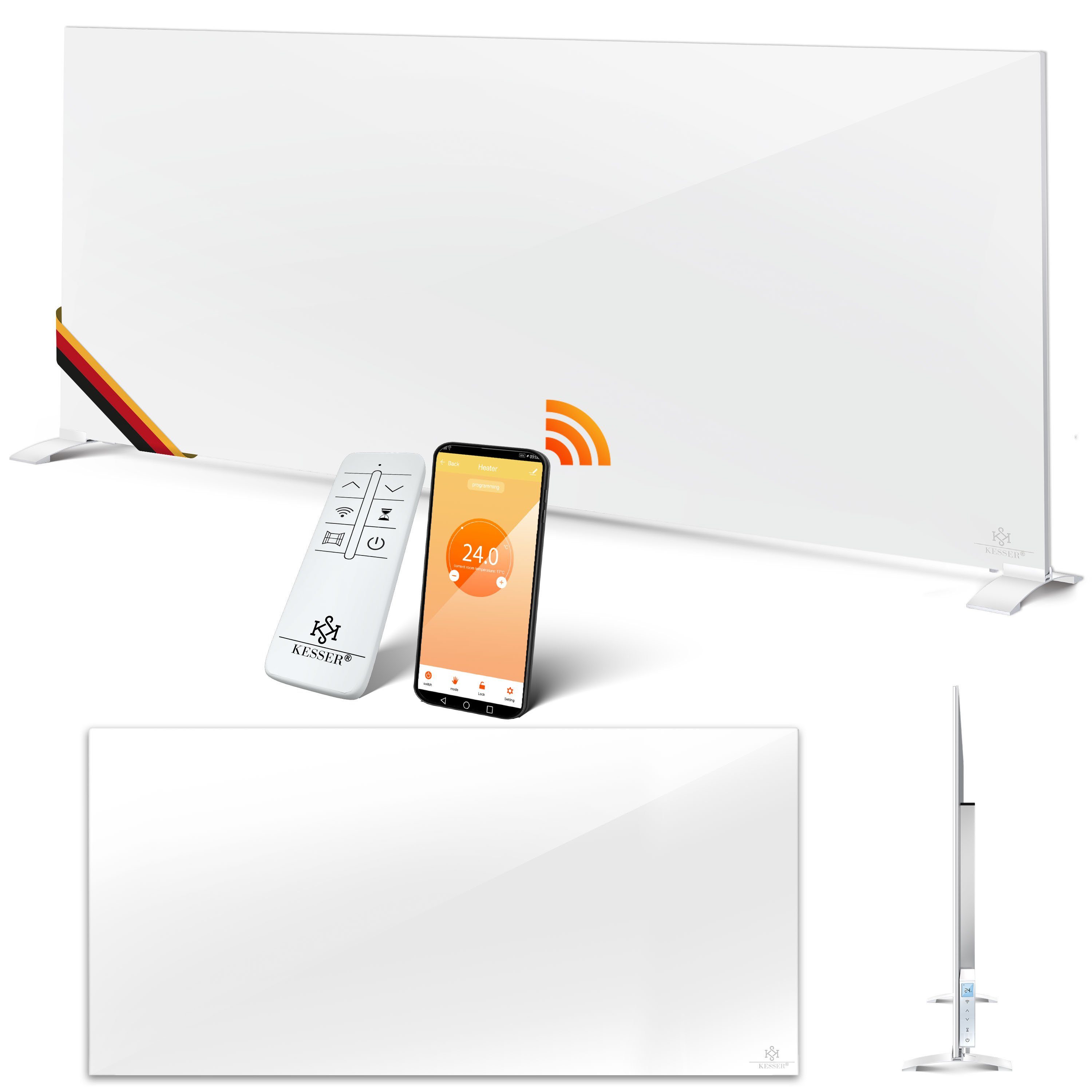 KESSER Infrarotheizung, mit Thermostat Energiesparend 2in1 Standgerät & Wandmontage