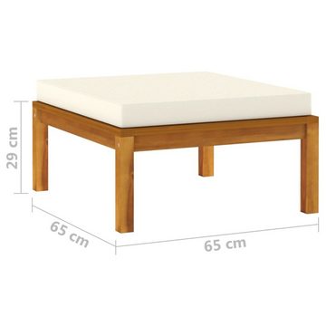 vidaXL Garten-Essgruppe 3-tlg Garten Lounge Set mit Creme Kissen Massivholz Akazie Holz Sitzgr