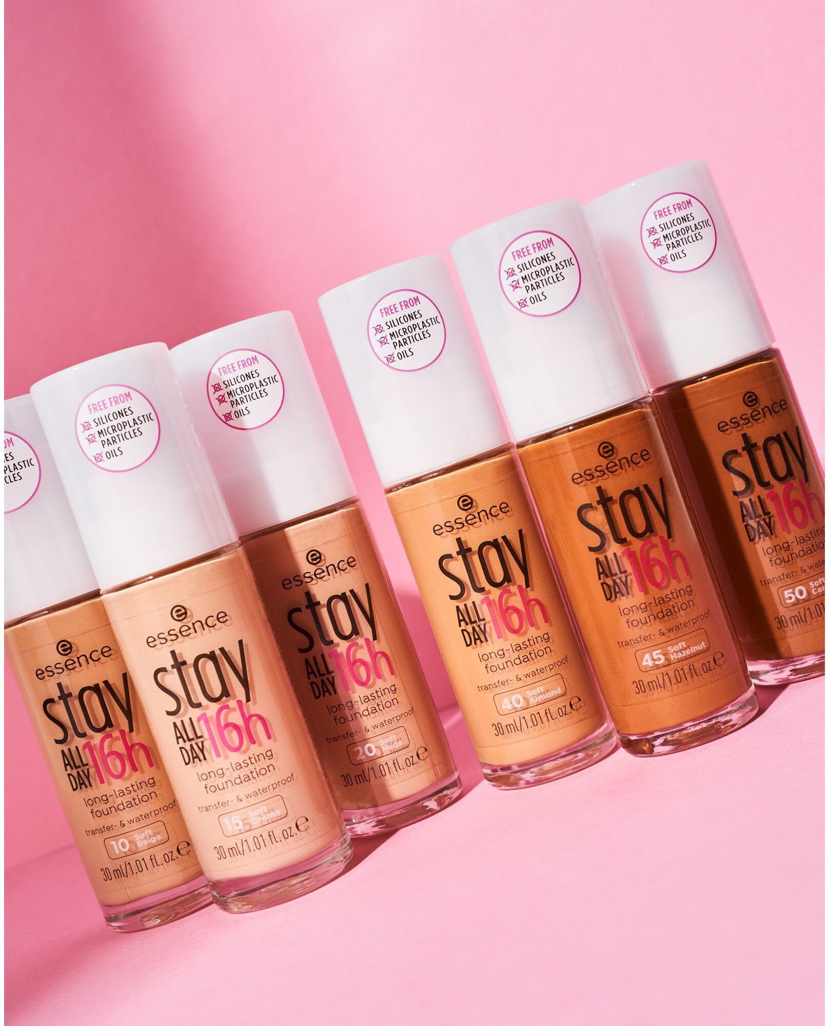 Essence Foundation stay 16h Nude ALL DAY long-lasting, 3-tlg. Soft