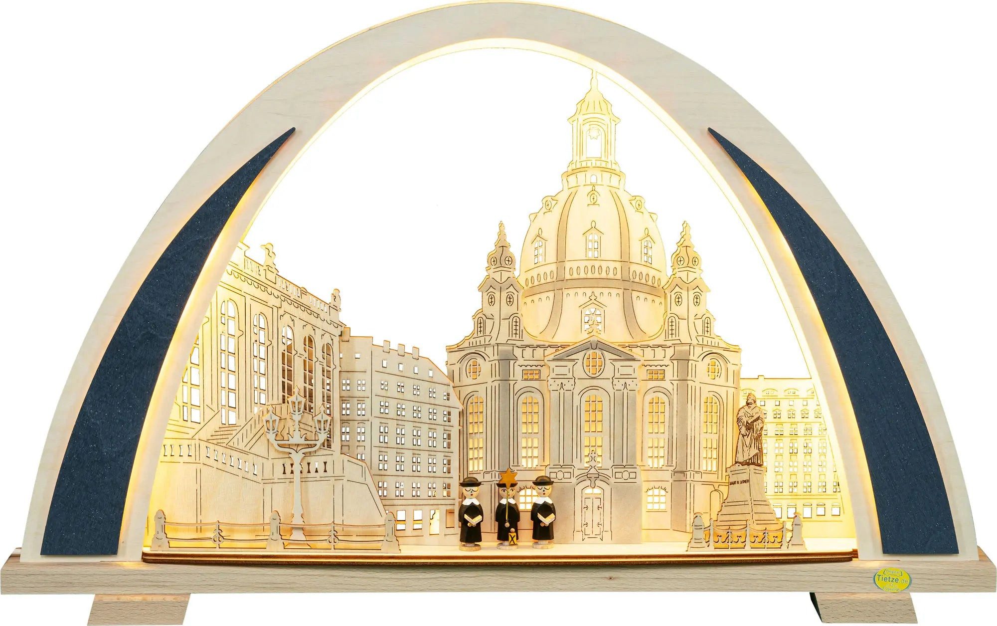 Tietze Erzgebirgsdesign LED Schwibbogen NEW LINE Dresdner Frauenkirche exklusiv, 52x32,5x6,5 cm (BxHxT)
