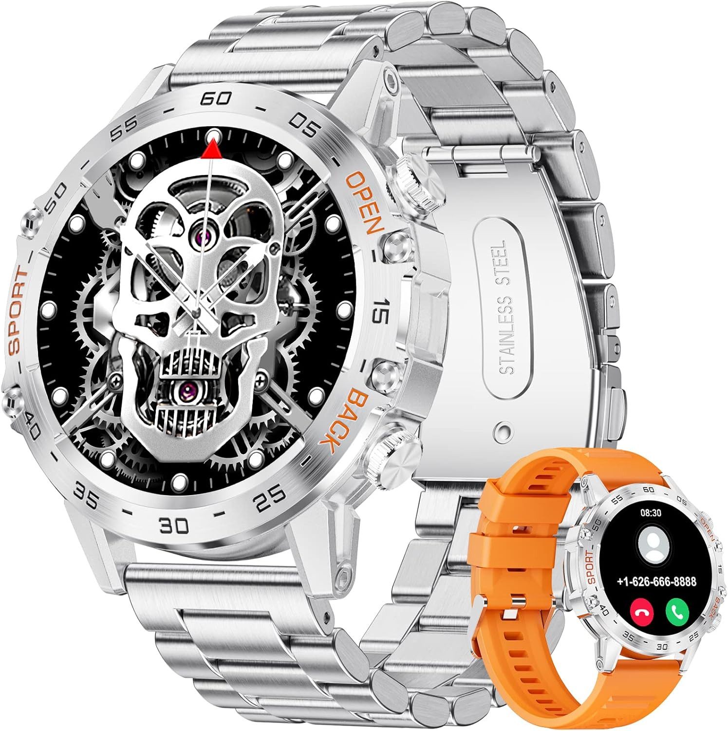 Lige Herren"s Bluetooth Armband; mit Telefonfunktion und Gesundheitsanalyse Smartwatch (3,5 cm, Android iOS), Smartwatch mit Telefonfunktion, HD Display, 400 mAh, FitcloudPro**