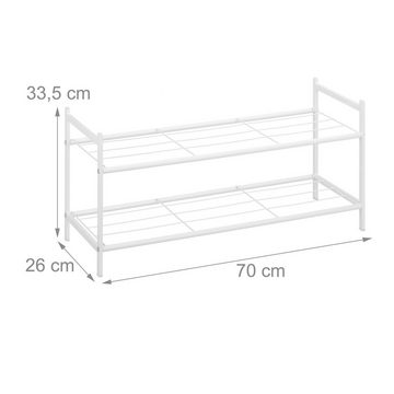relaxdays Schuhregal Metall Schuhregal stapelbar, Weiß