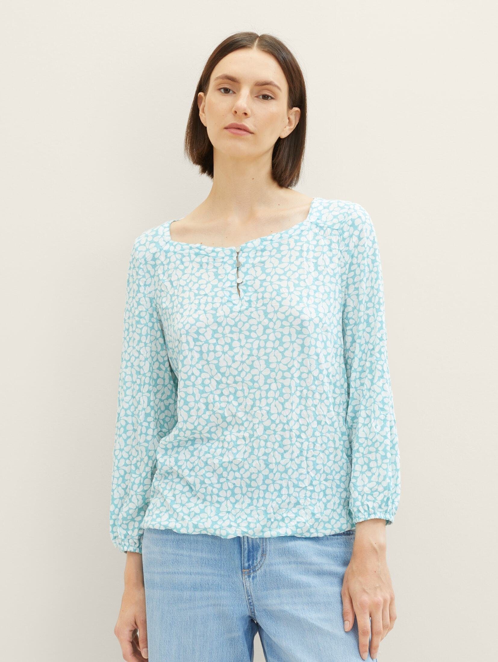 T-Shirt mit Allover-Print T-Shirt teal design TAILOR TOM floral