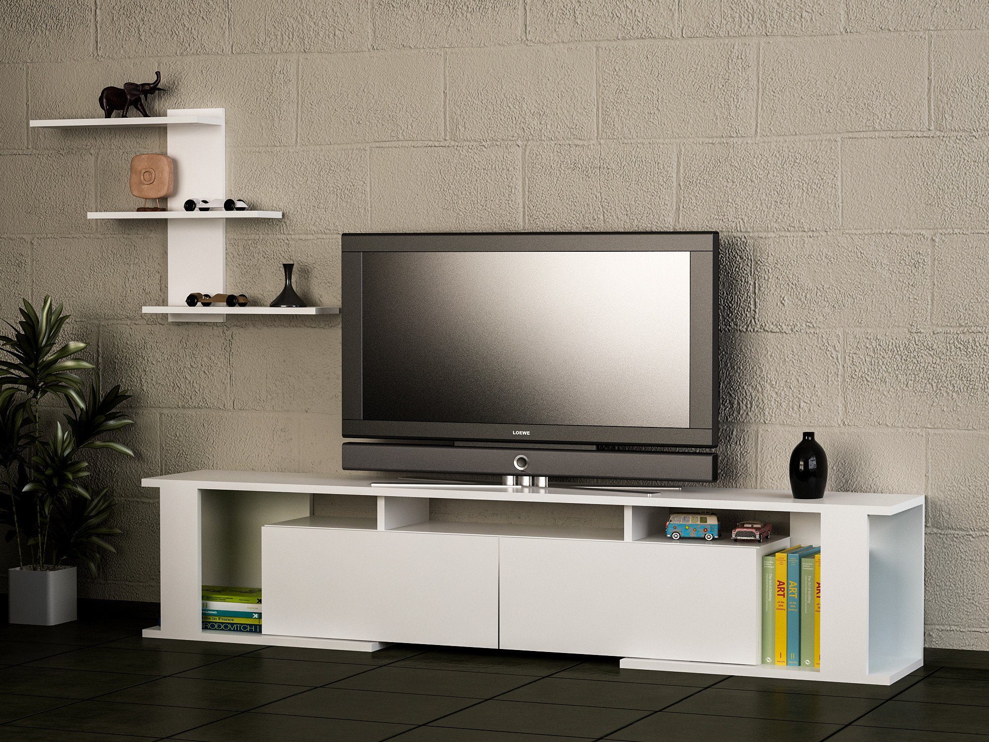 Skye Decor TV-Schrank Schränke, 36,8x180x29,6 cm, 100% Melaminbeschichtete Partikelplatte