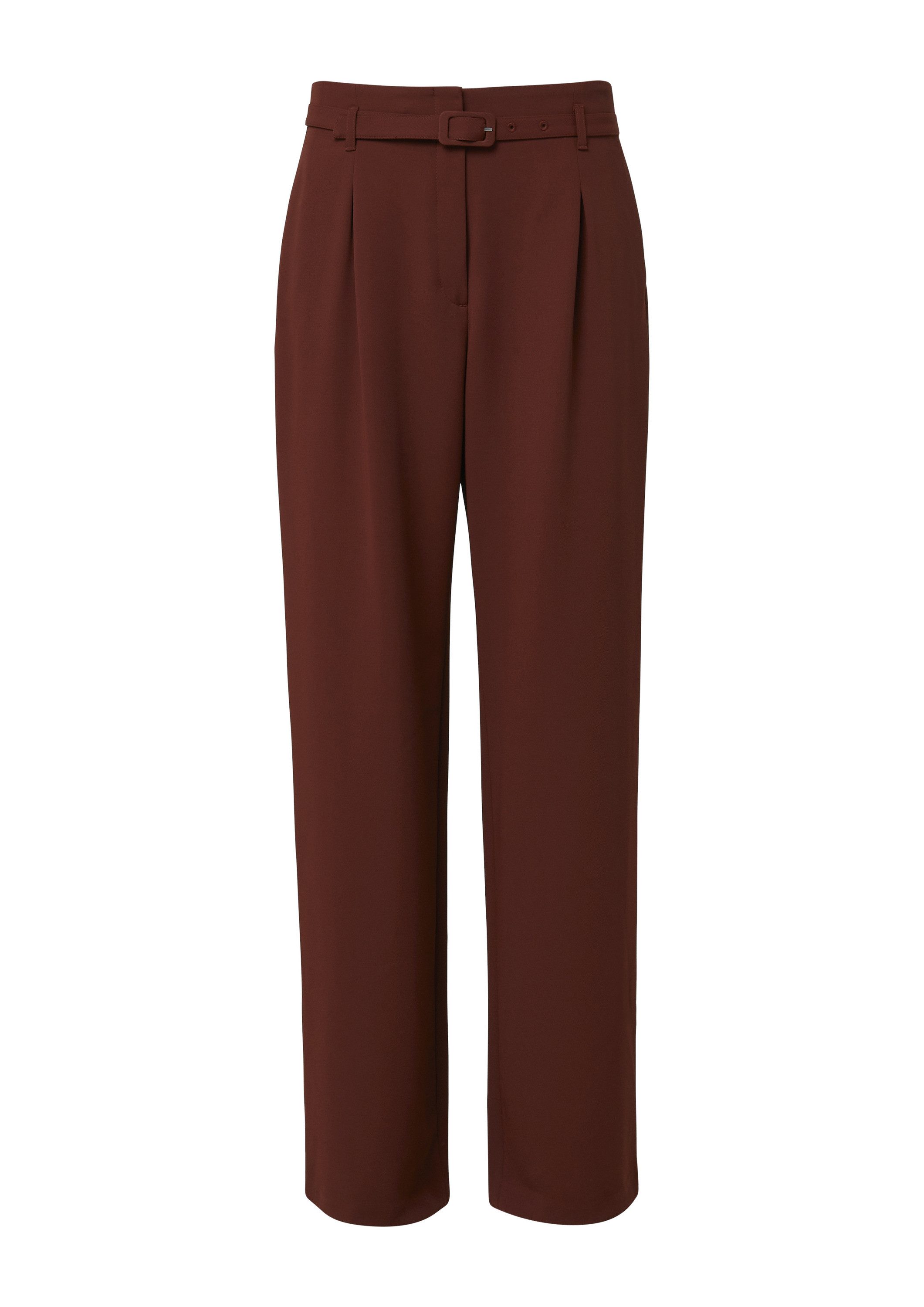 s.Oliver Chinos Hose Twill-Hose mit Gürtel und High Rise