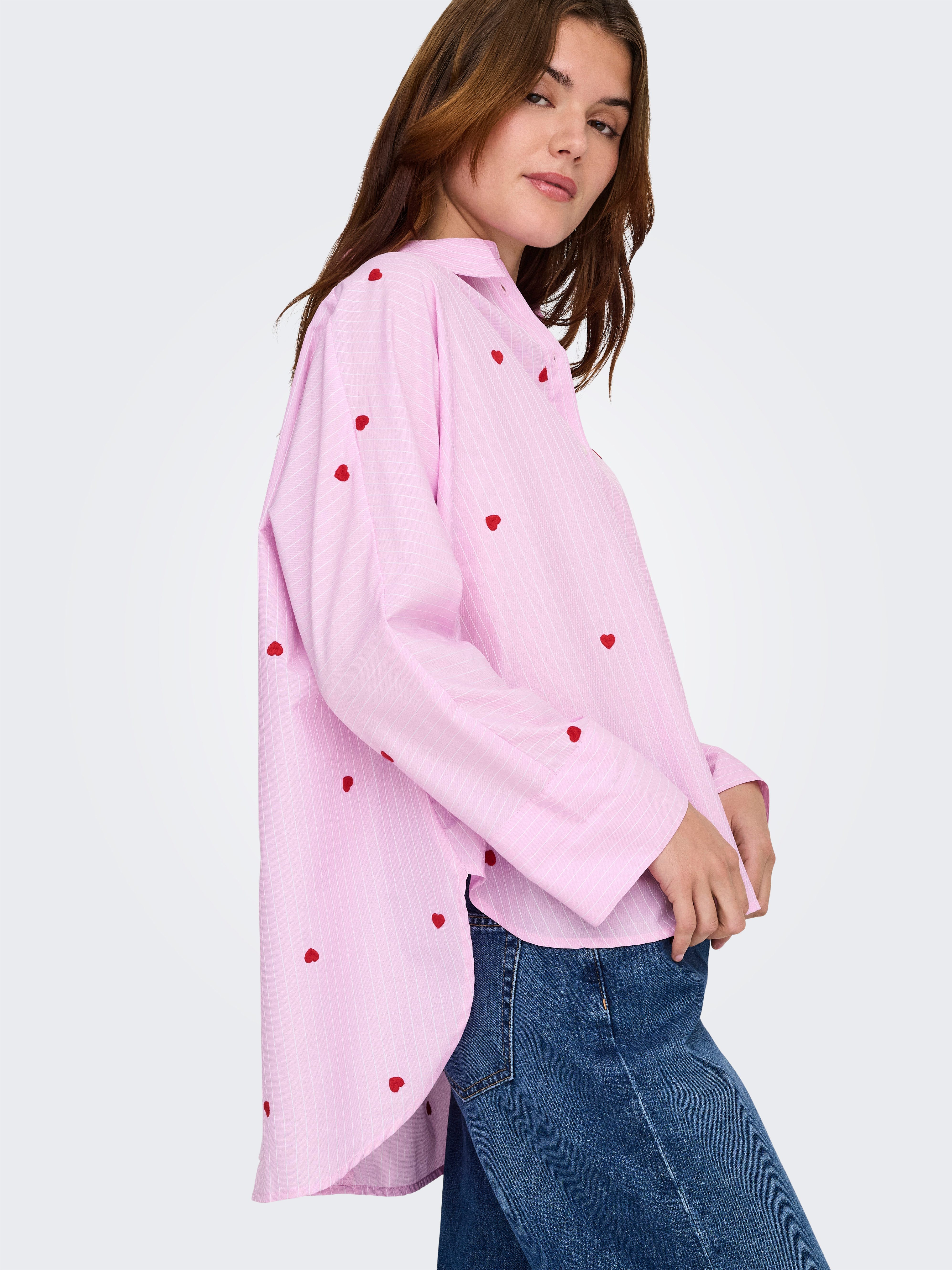 ONLY Hemdbluse ONLNEW LINA GRACE LS STRIPE EMB SHIRT günstig online kaufen