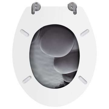 vidaXL WC-Sitz Toilettensitze mit Deckel 2 Stk. MDF Steine (2-St)