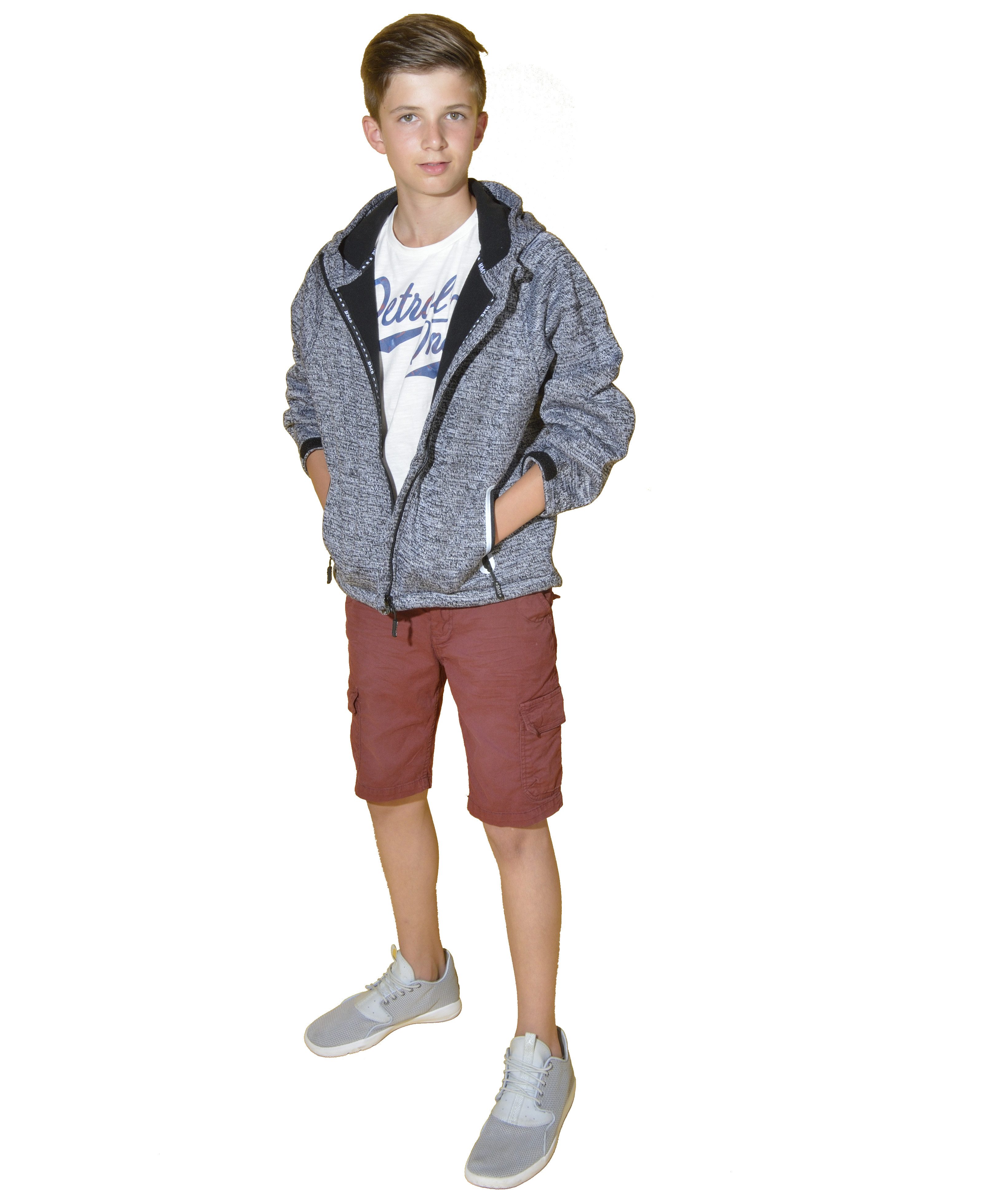 BMS Outdoorjacke Kinder Outdoorjacke Softshell in Strickoptik