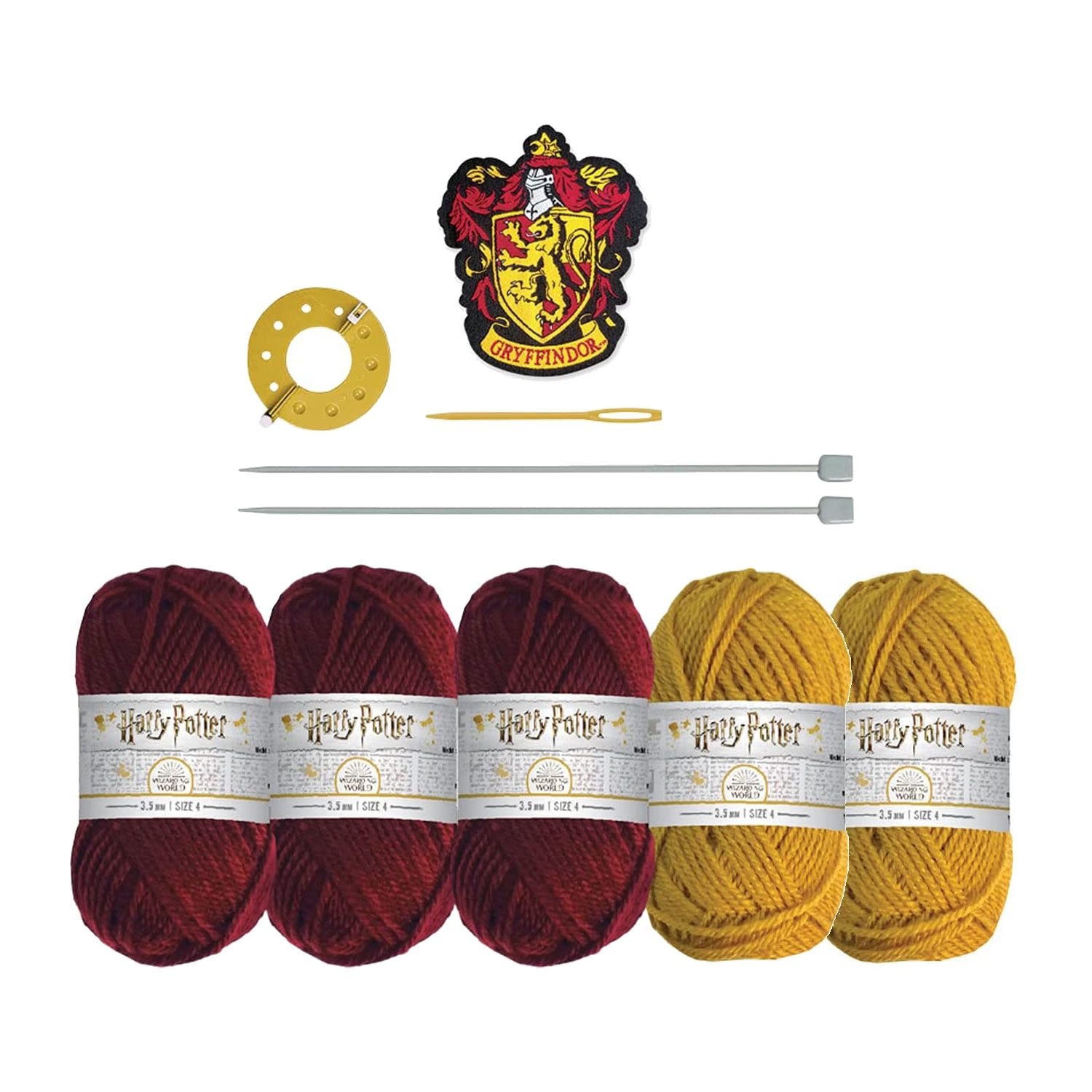 Thumbnail - Hero Collector Stricknadeln Harry Potter Hogwarts Bommelmütze Strickset mit Gryffindor Design