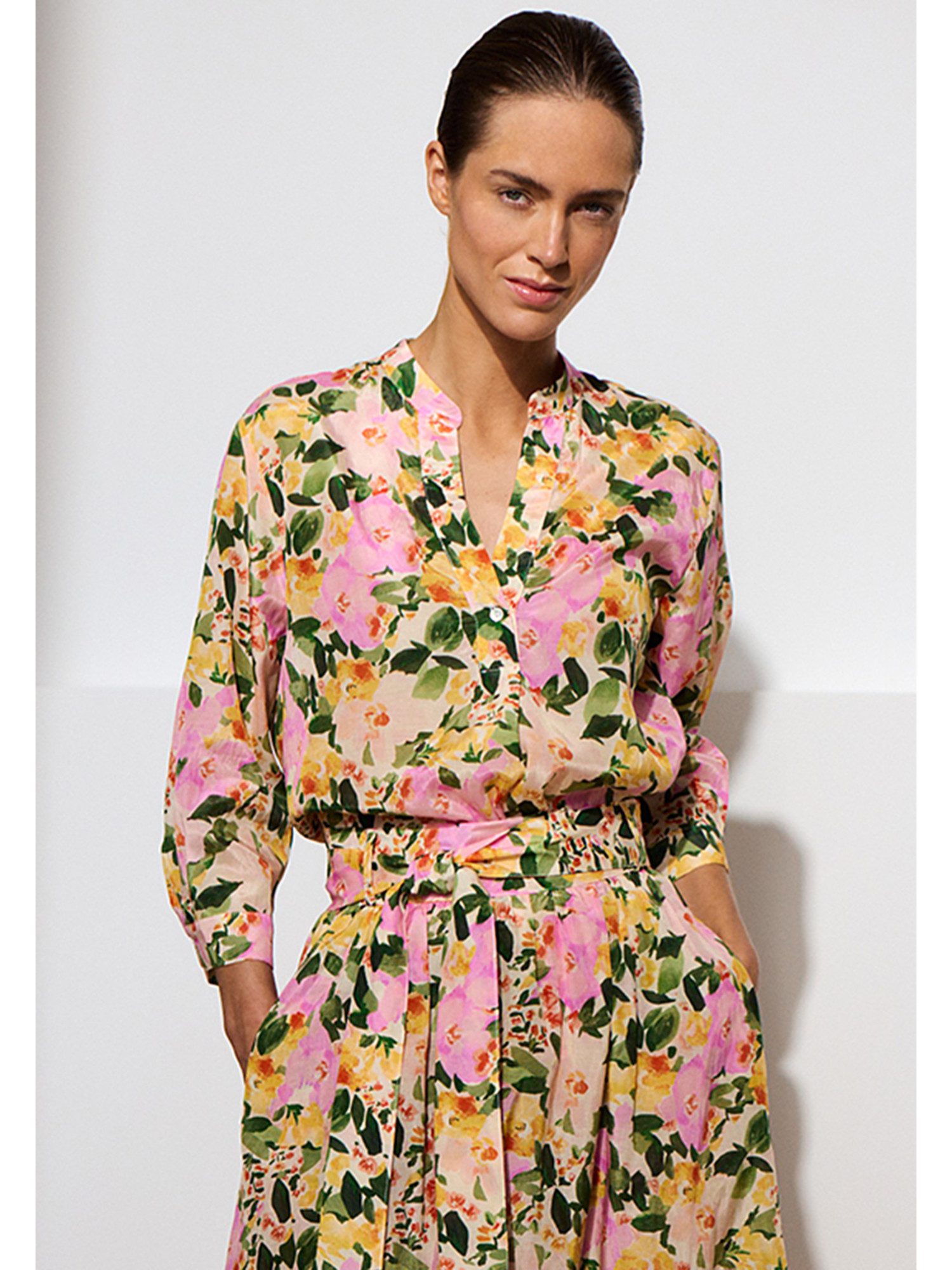 Klassische Bluse Blumenbluse