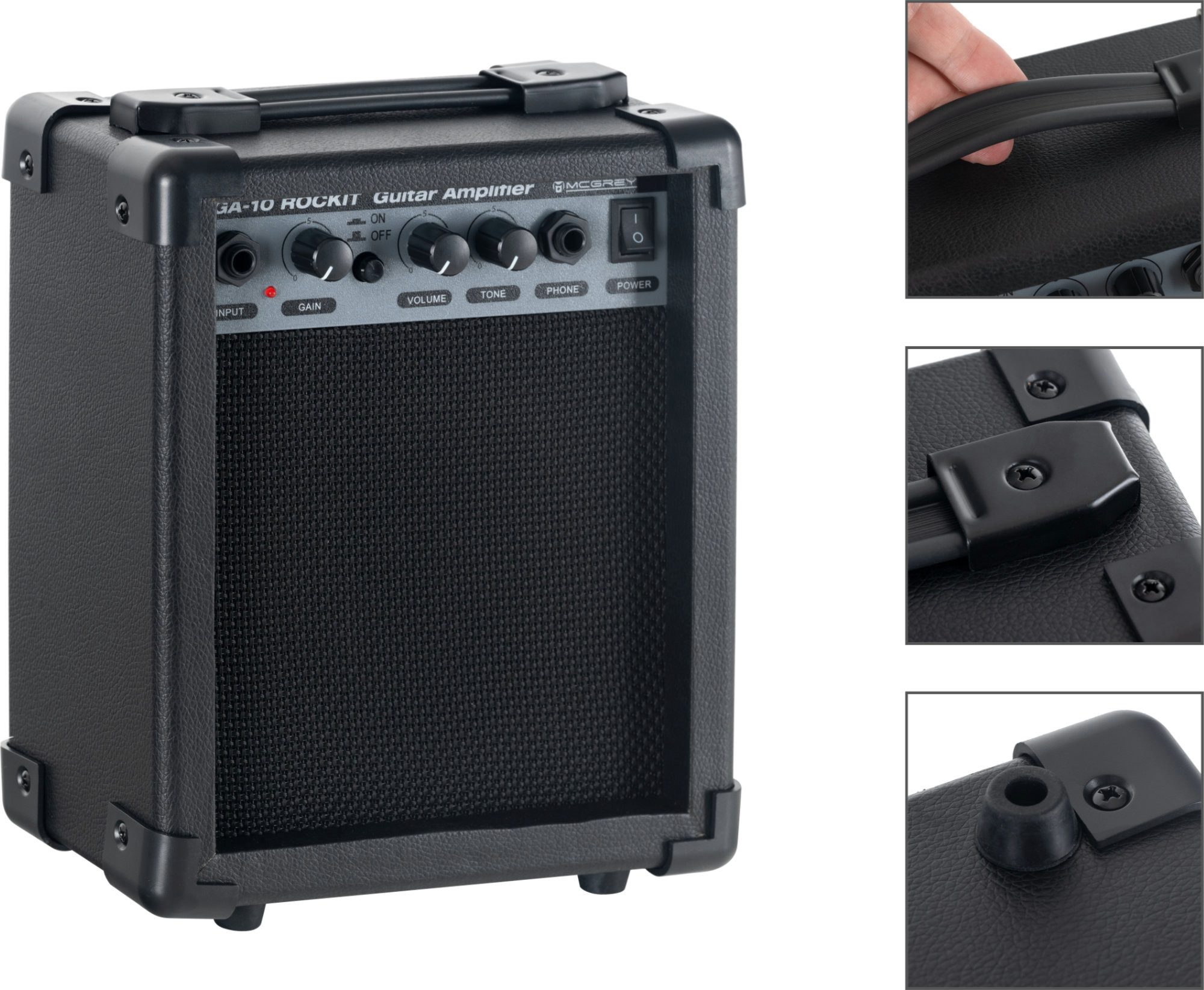 McGrey E-Gitarre Rockit elektrische Gitarre, Single Cut, Komplettset 4/4, 8-St., inkl. Verstärker, Tasche, Stimmgerät, Plektren, Gurt und Kabel, 10 Watt (RMS) Gitarrenverstärker inklusive!