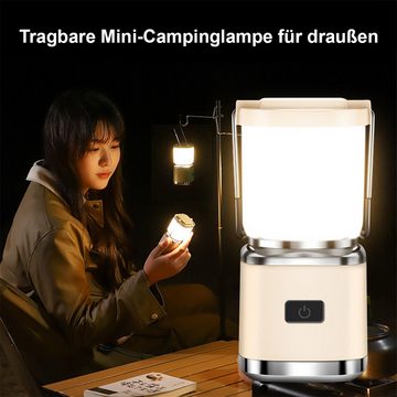 DOPWii LED Laterne LED-Campingleuchte, wiederaufladbare wasserdichte, kabellose Zeltleuchte, dimmbar, 4 Beleuchtungsmodi