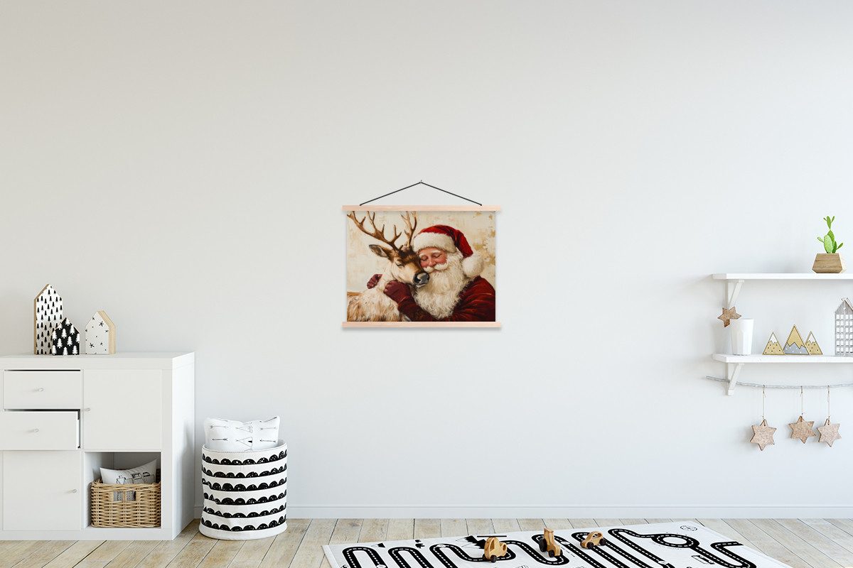 MuchoWow Poster Weihnachtsmann - Rentier - günstig online kaufen